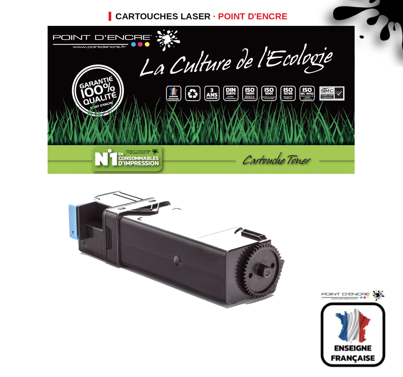 Cartouche laser POINT D'ENCRE Xerox 6500 — CYAN