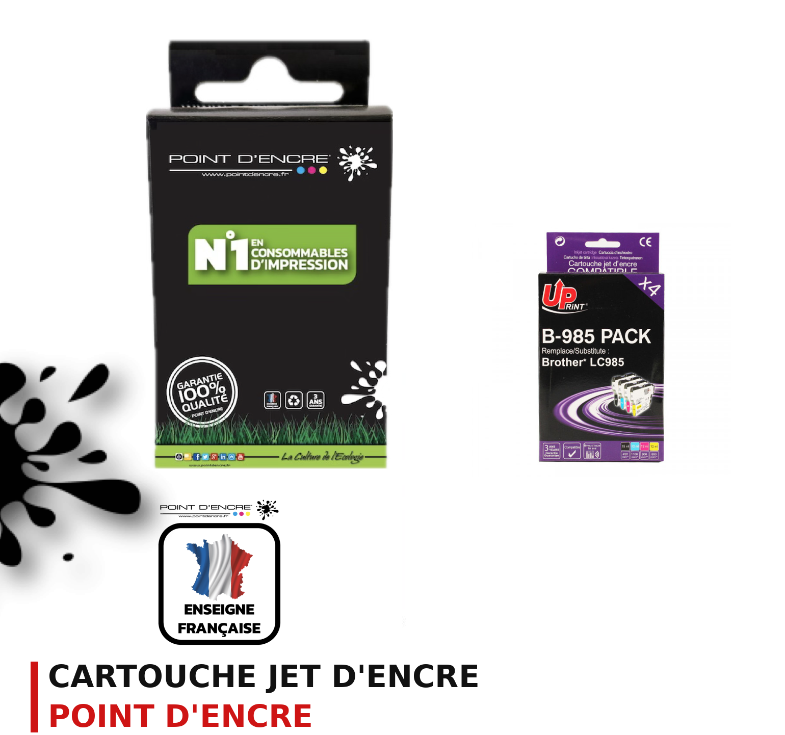 Cartouche d'encre POINT D'ENCRE Brother 985 — PACK
