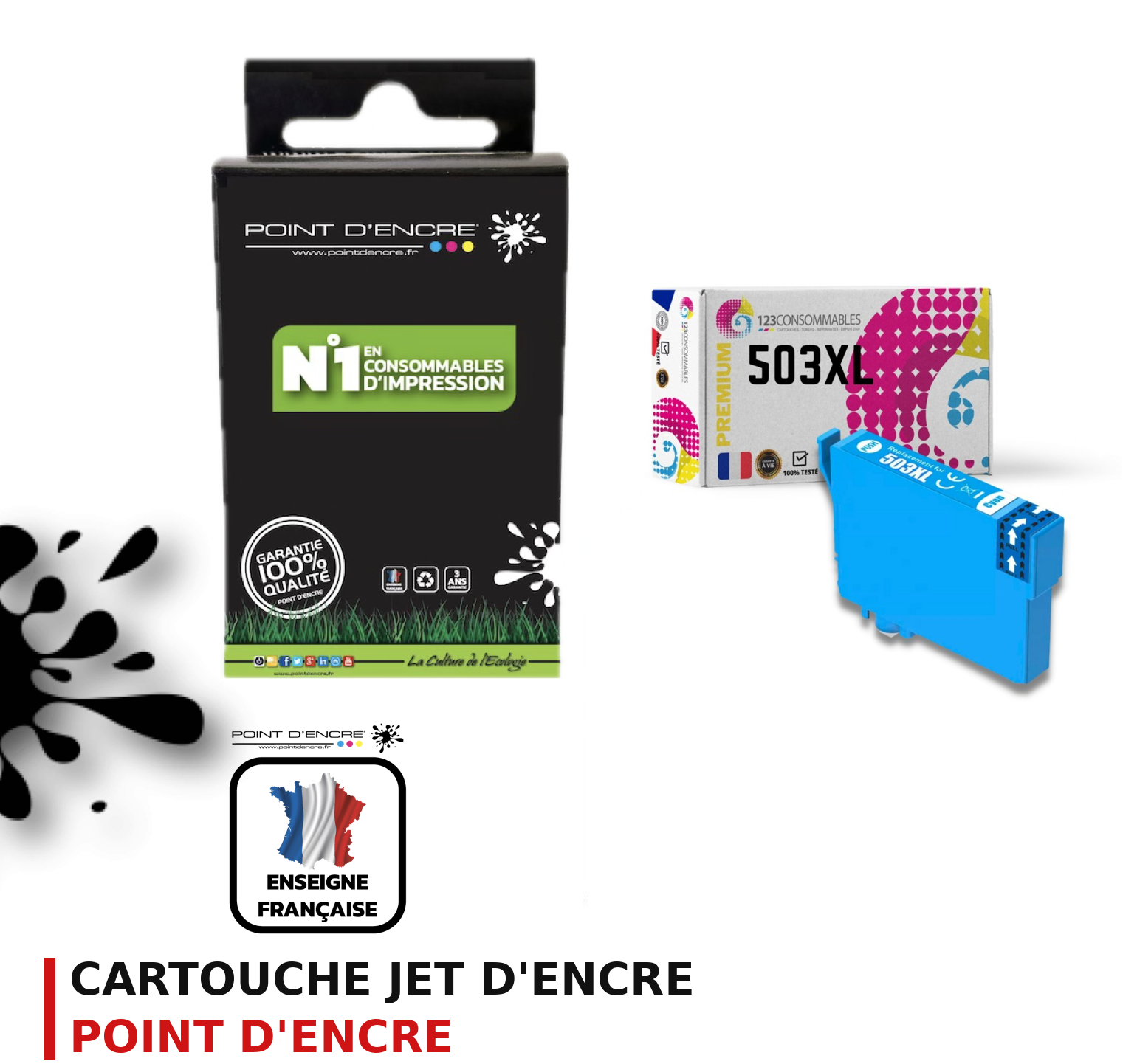 Cartouche d'encre POINT D'ENCRE Epson 503 — CYAN