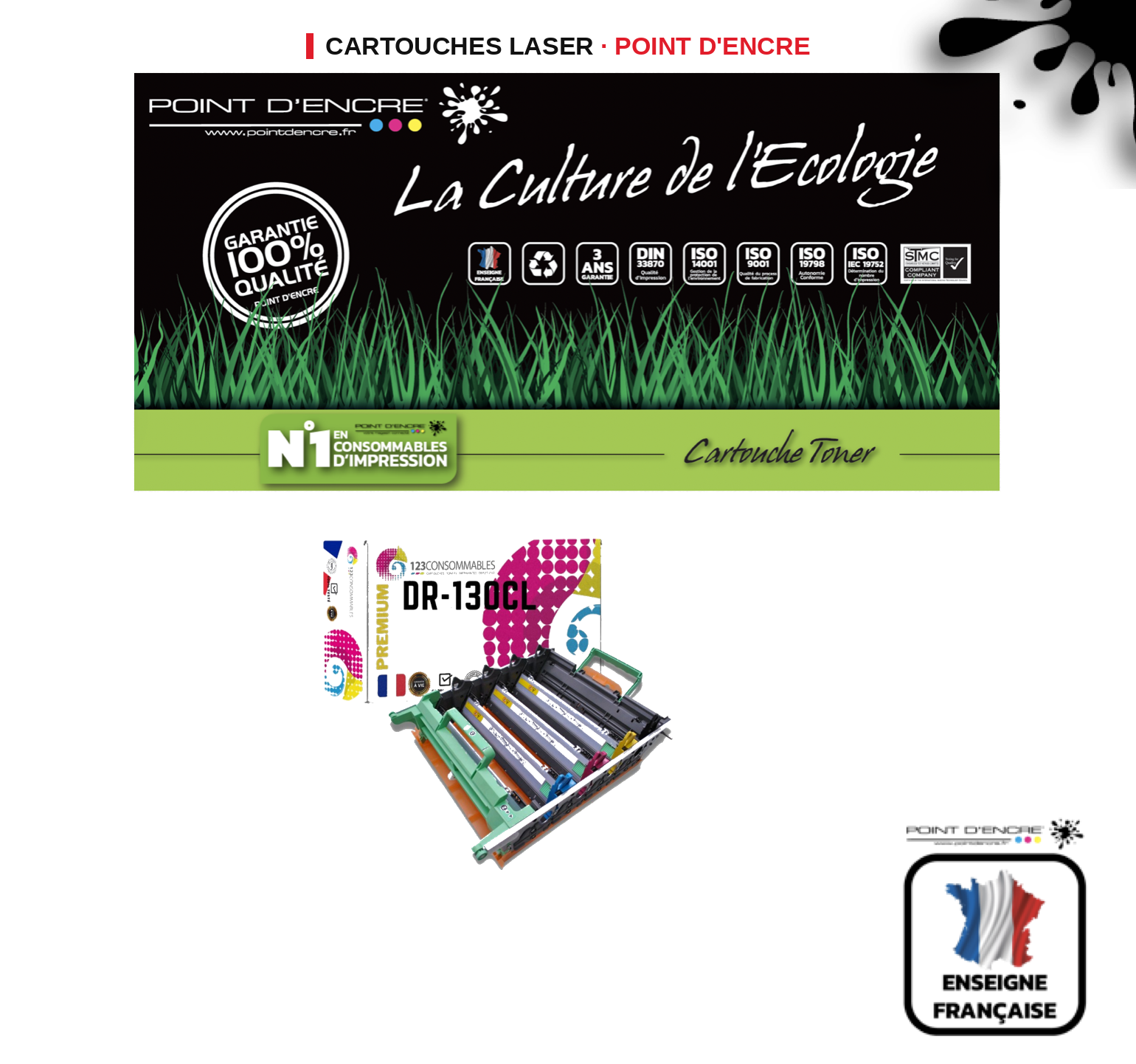 Tambour POINT D'ENCRE Brother DR130CL