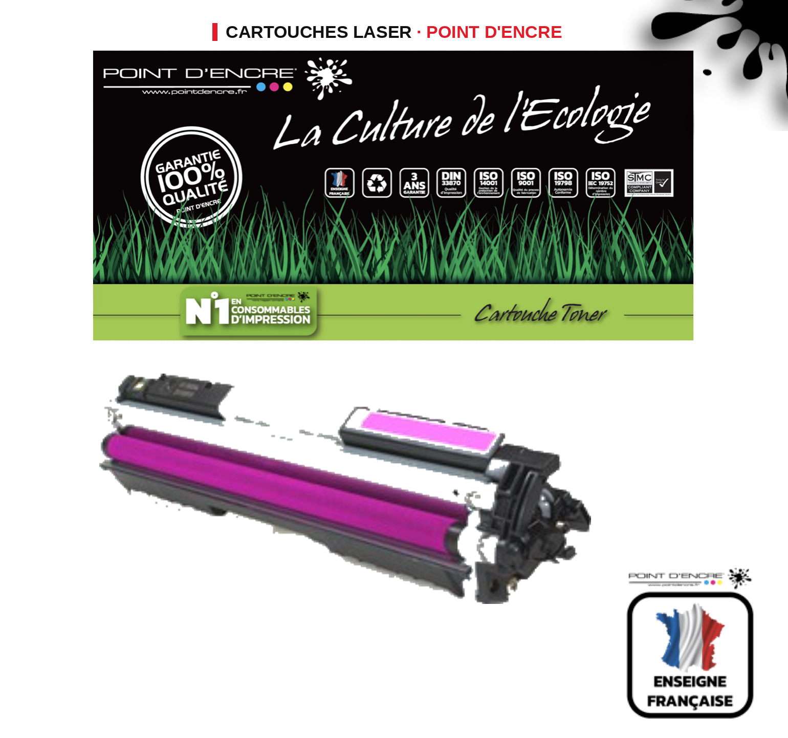Cartouche laser POINT D'ENCRE Canon 729 — MAGENTA