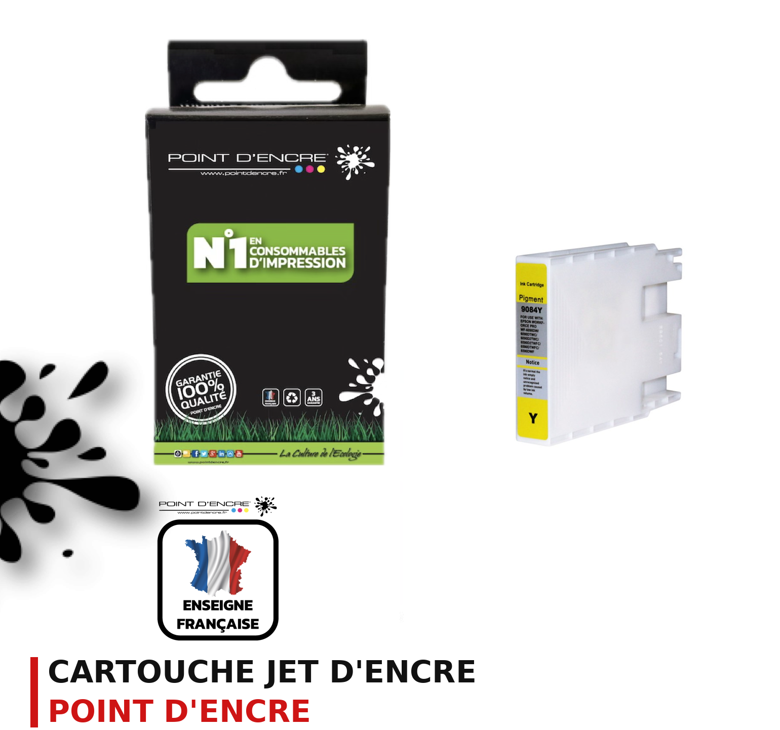 Cartouche d'encre POINT D'ENCRE Epson T9084 — JAUNE
