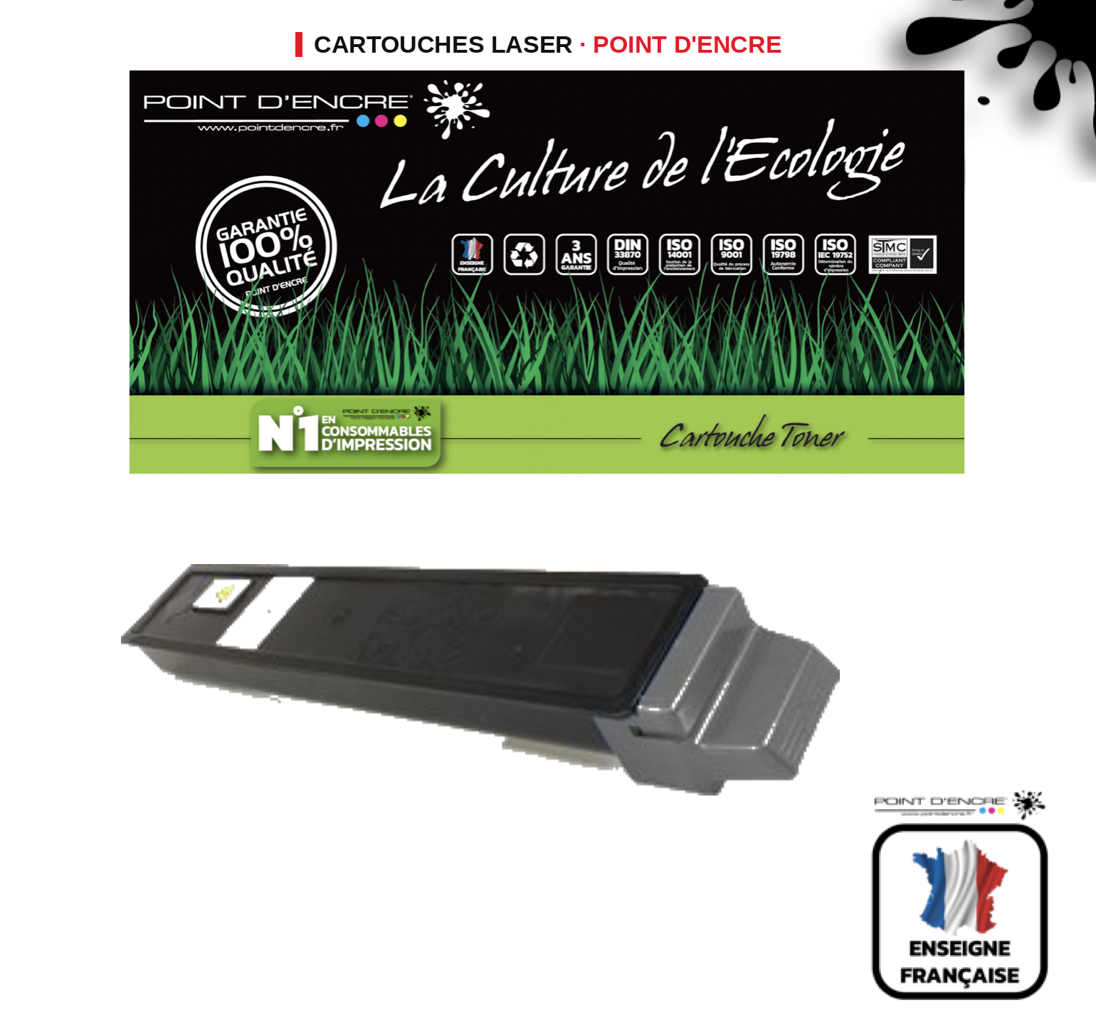Cartouche laser POINT D'ENCRE Kyocera TK8115K — NOIR