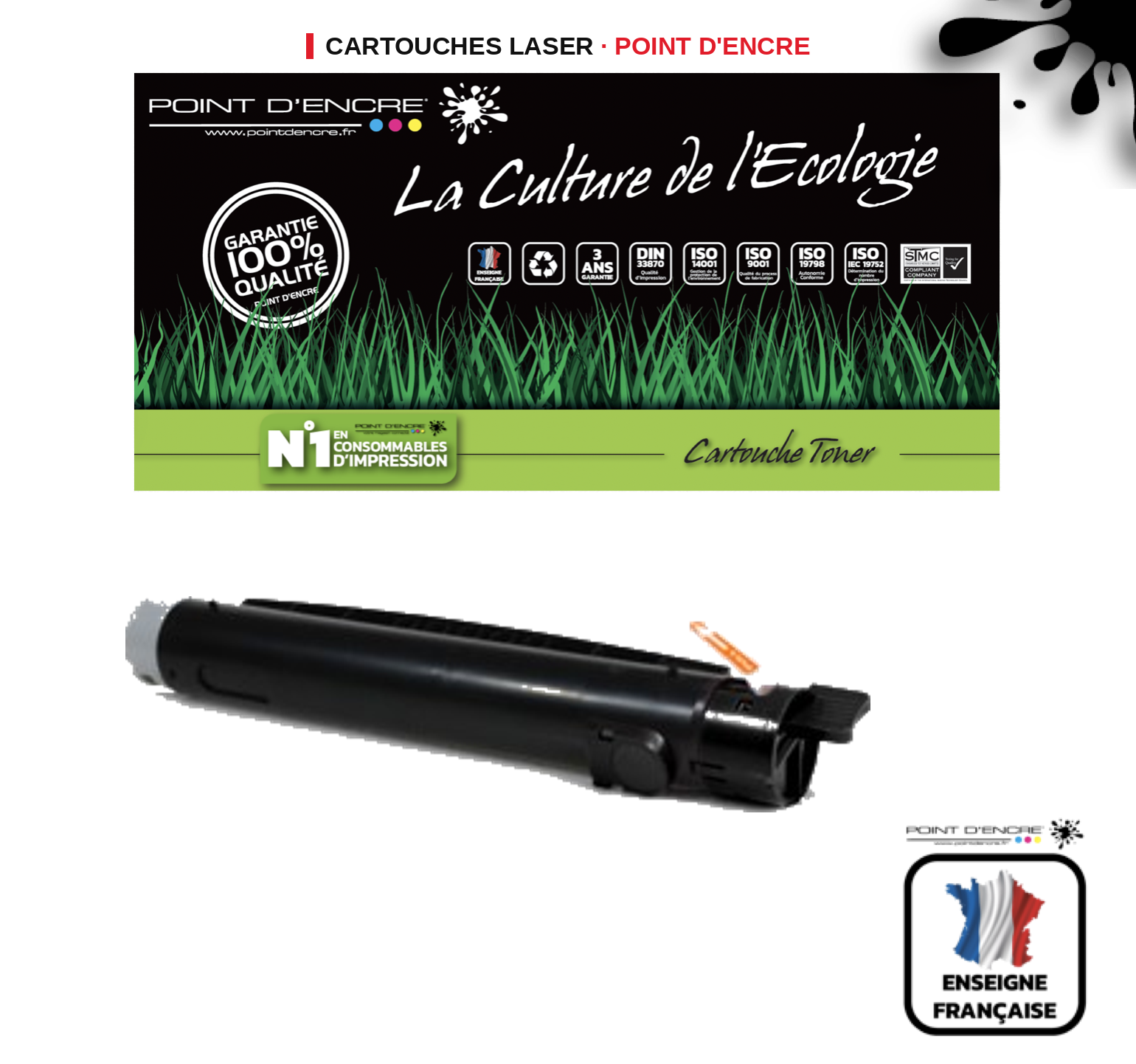 Cartouche laser POINT D'ENCRE Xerox 6350 — NOIR