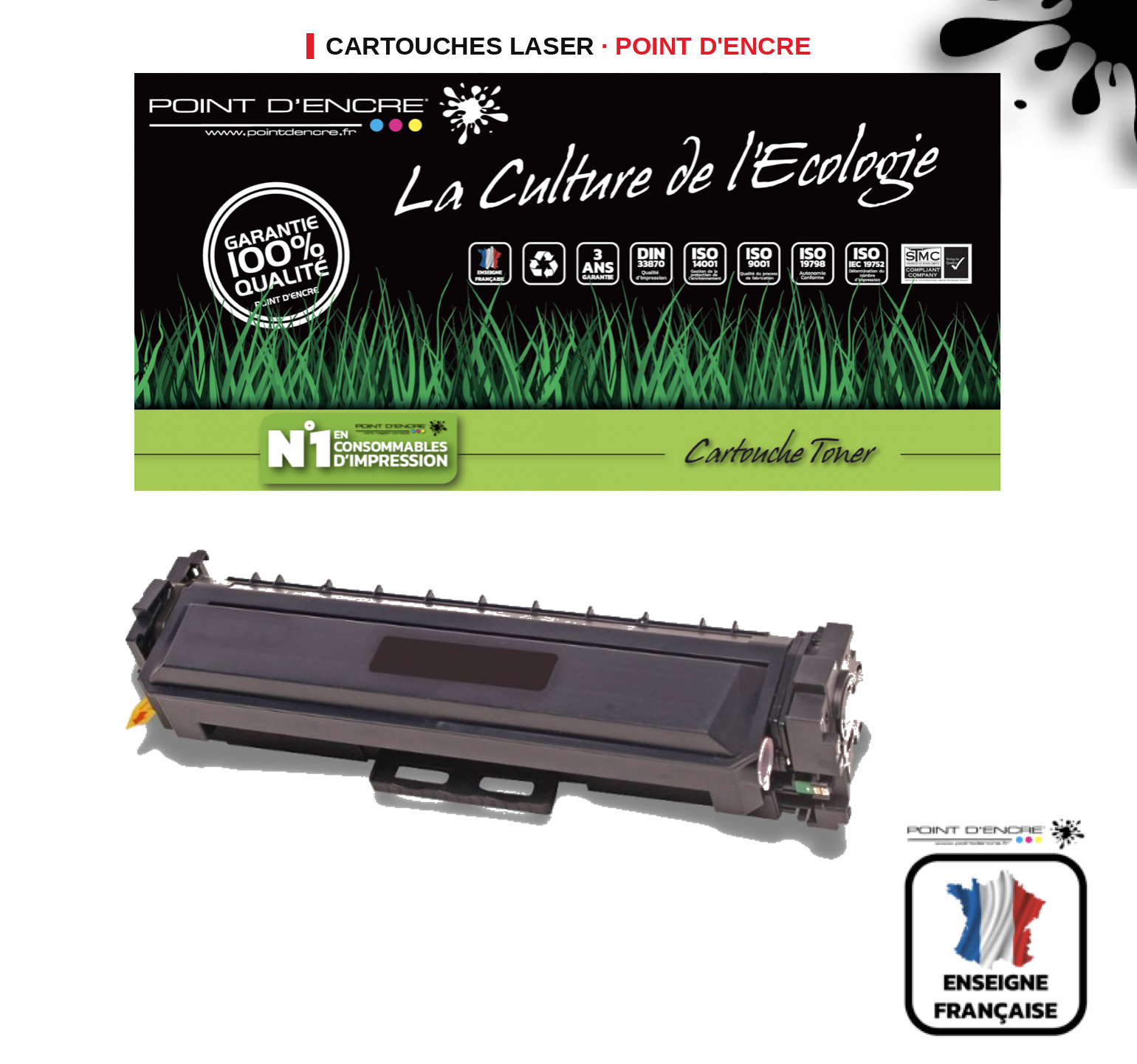 Cartouche laser POINT D'ENCRE Hp 410X — NOIR