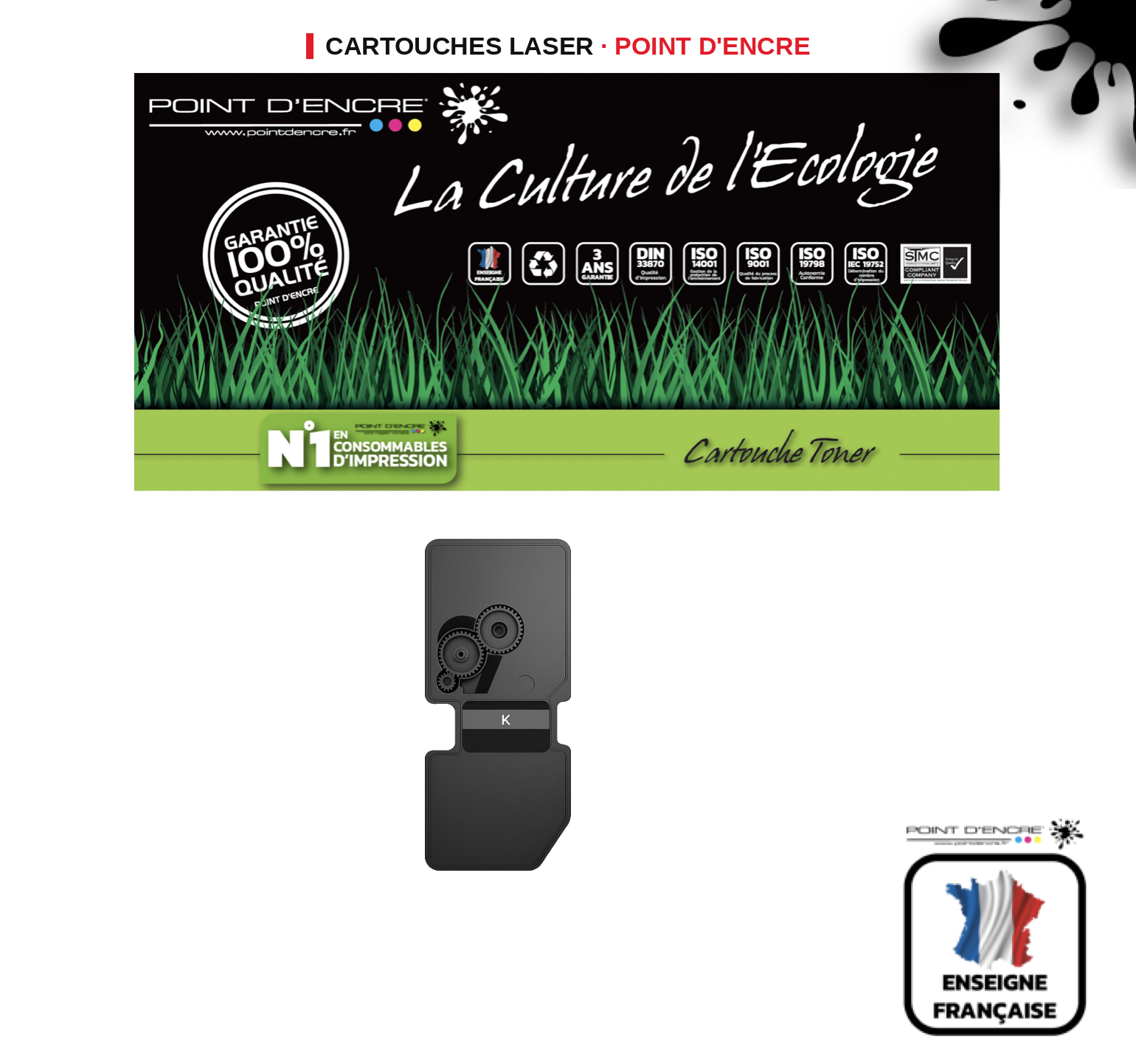 Cartouche laser POINT D'ENCRE Kyocera TK5490 — NOIR