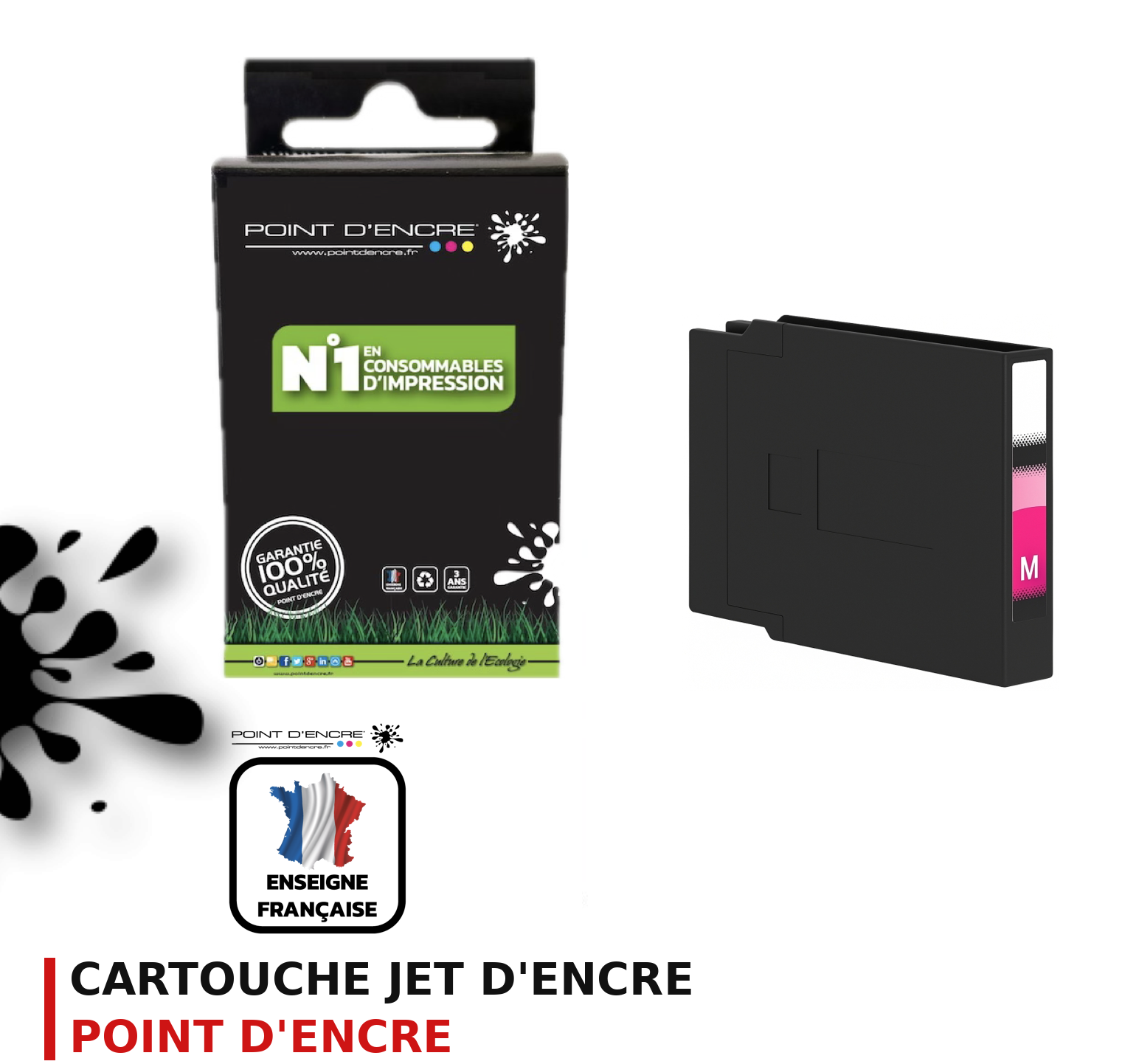 Cartouche d'encre POINT D'ENCRE Epson T13X3 — MAGENTA