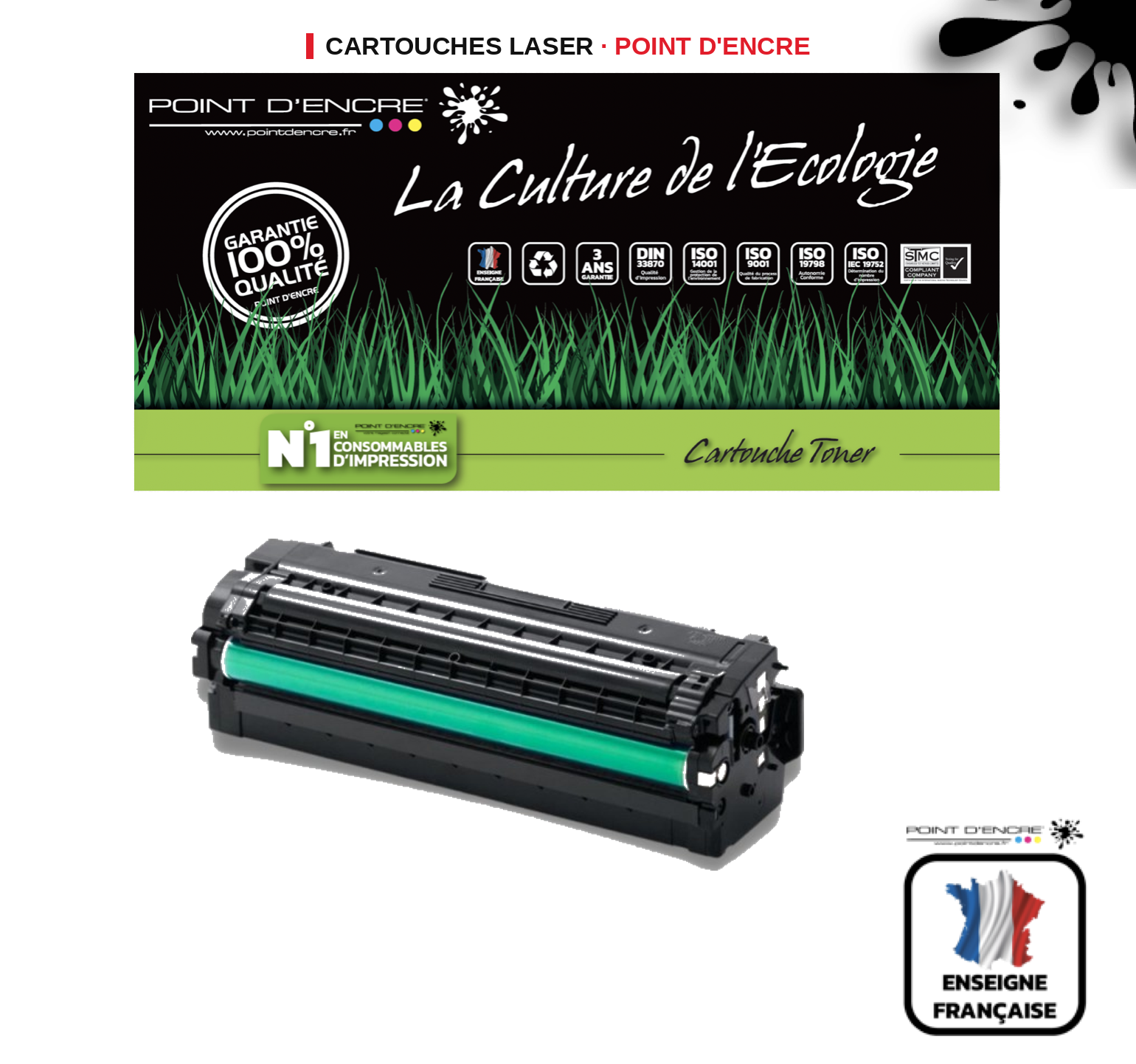 Cartouche laser POINT D'ENCRE Samsung Y506L — JAUNE