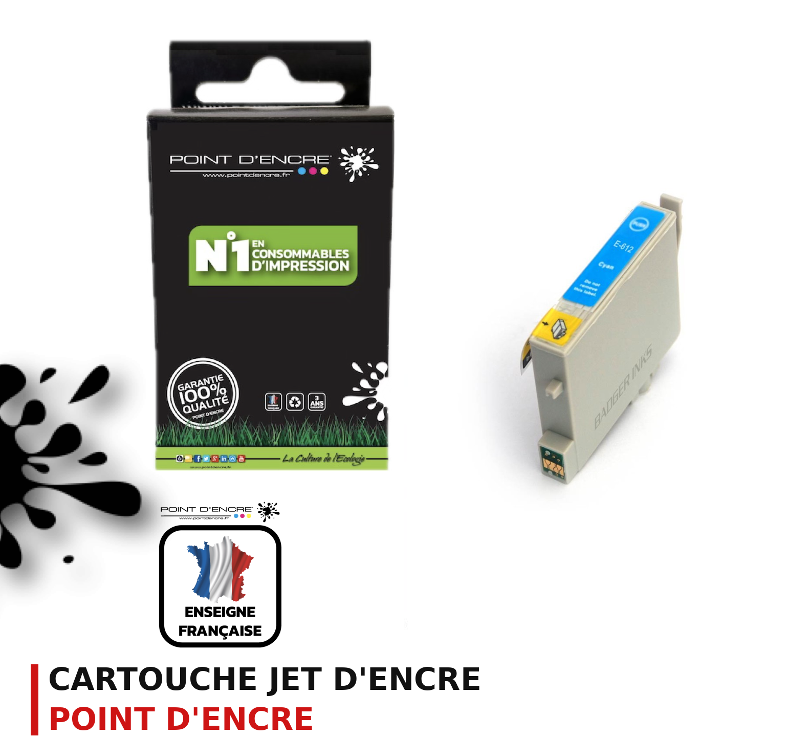 Cartouche d'encre POINT D'ENCRE Epson T061 — CYAN
