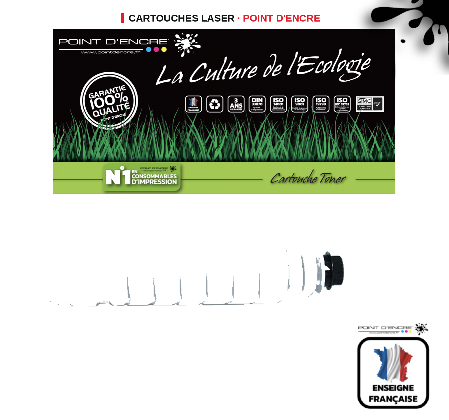 Cartouche laser POINT D'ENCRE Ricoh 6110D — NOIR