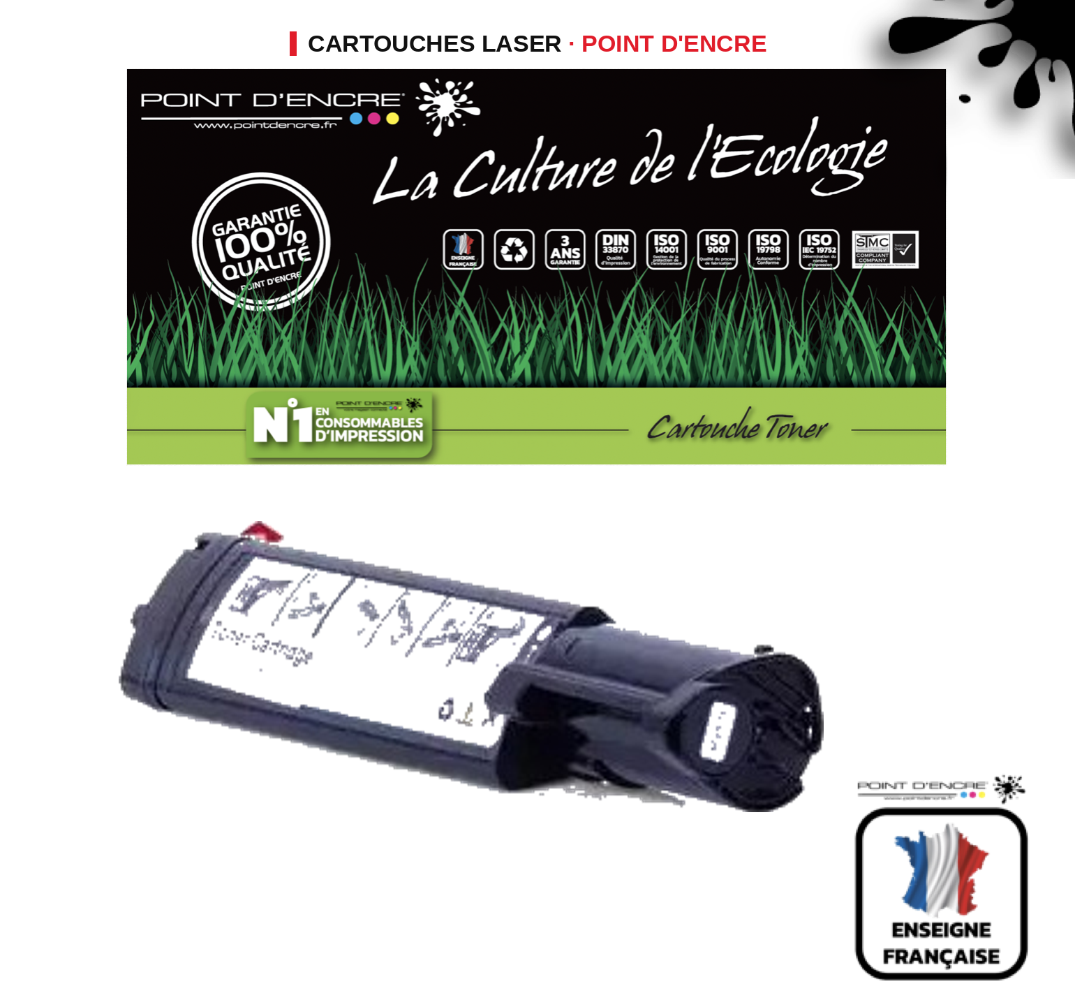 Cartouche laser POINT D'ENCRE Dell 3000 — NOIR