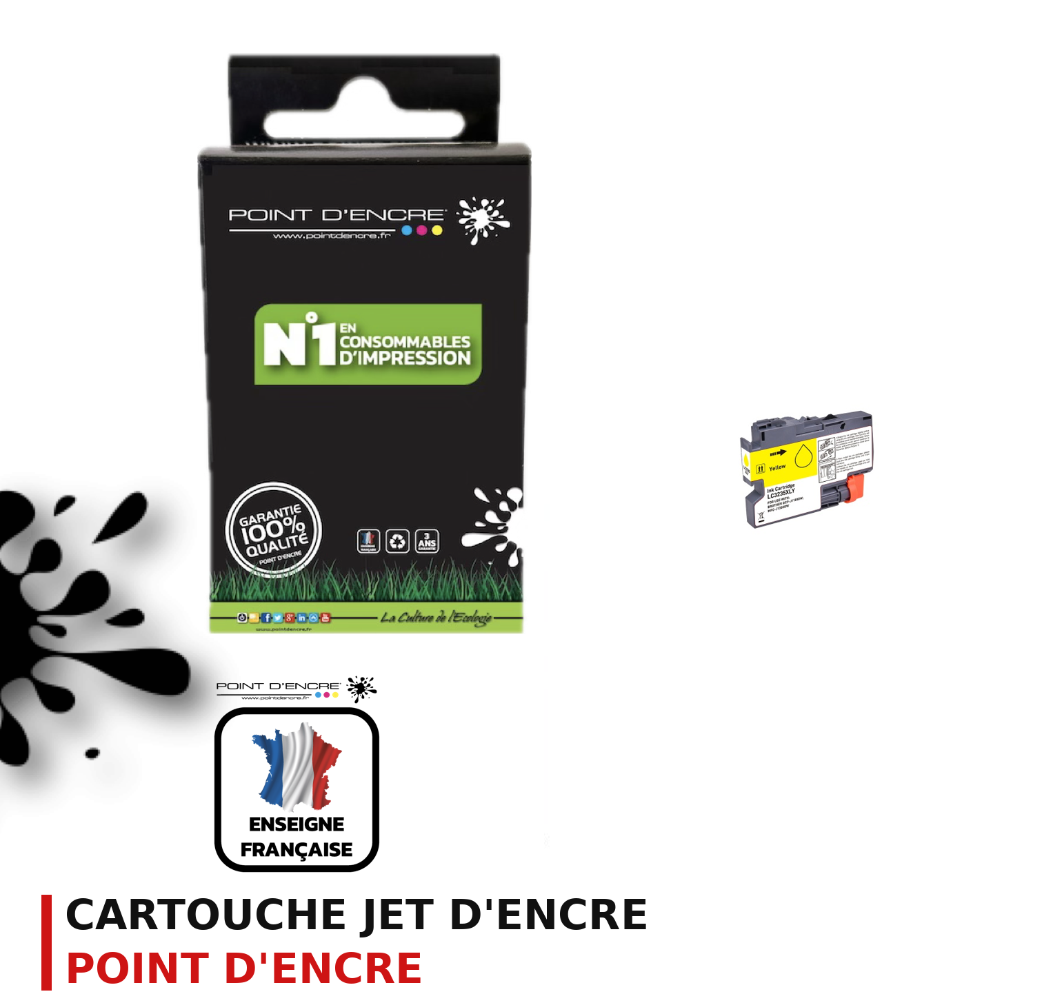 Cartouche d'encre POINT D'ENCRE Brother LC3235XLY — JAUNE