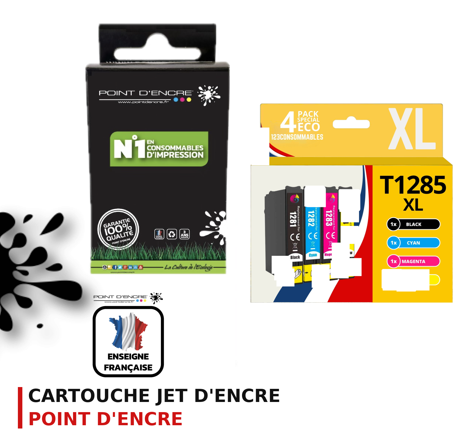 Cartouche d'encre POINT D'ENCRE Epson T1285 — PACK