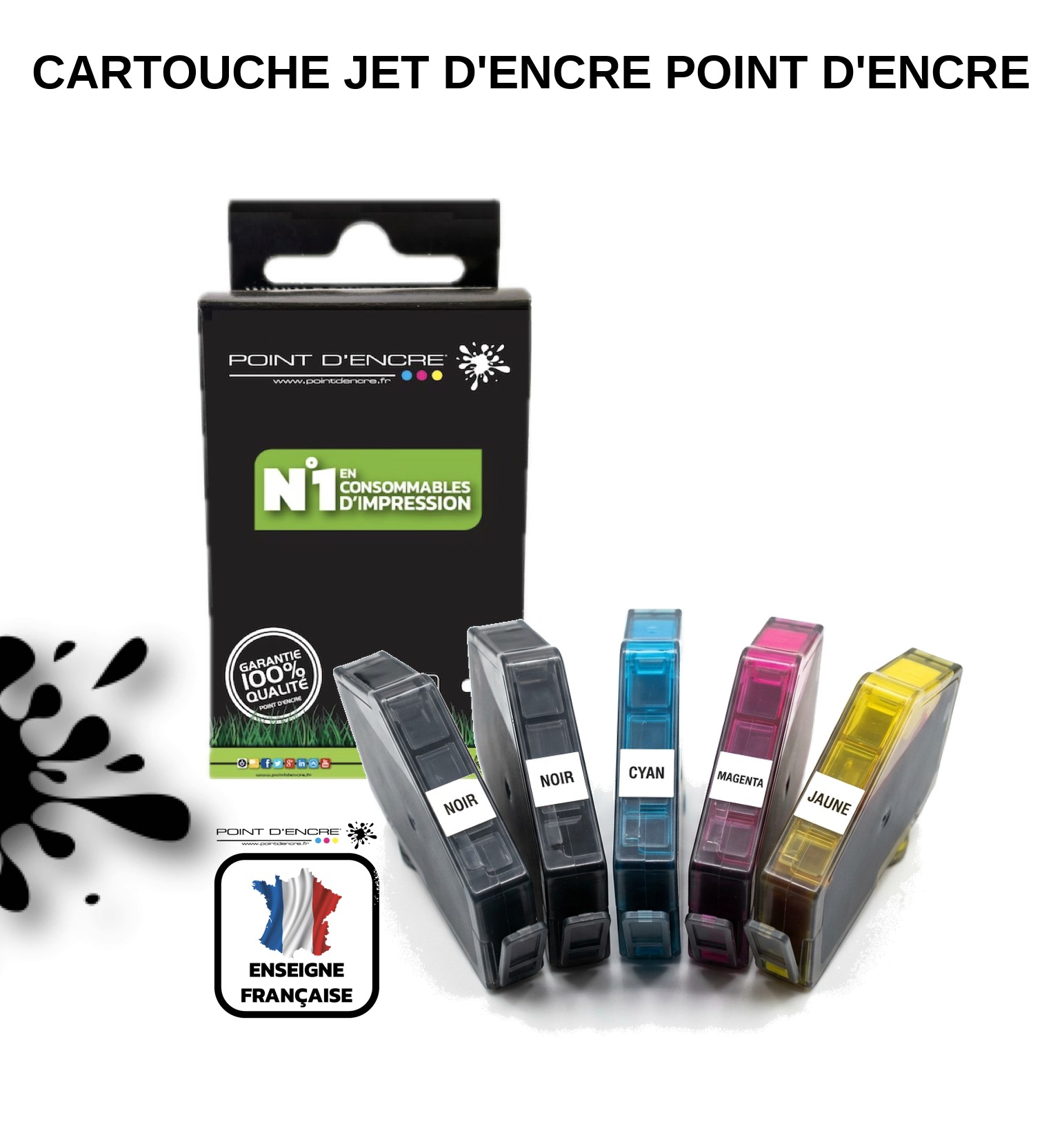 Cartouche d'encre POINT D'ENCRE compatible Epson 603XL — Multipack 5 cartouches (2 noir + C, M, J)