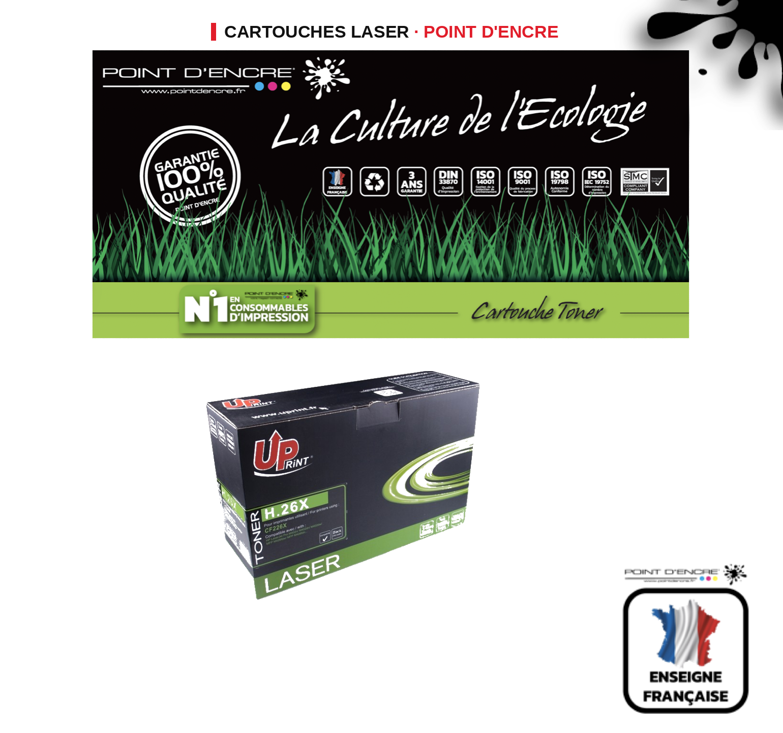 Cartouche laser POINT D'ENCRE Hp CF226XL — NOIR