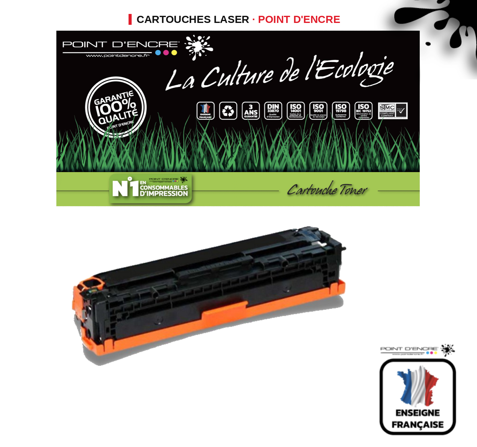 Cartouche laser POINT D'ENCRE Hp 304A — NOIR