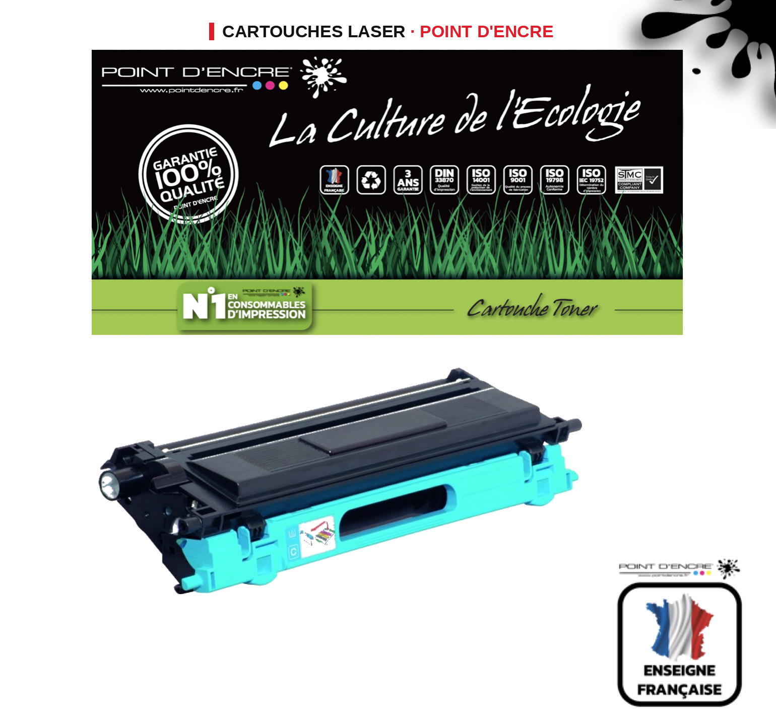 Cartouche laser POINT D'ENCRE Brother 135C — CYAN