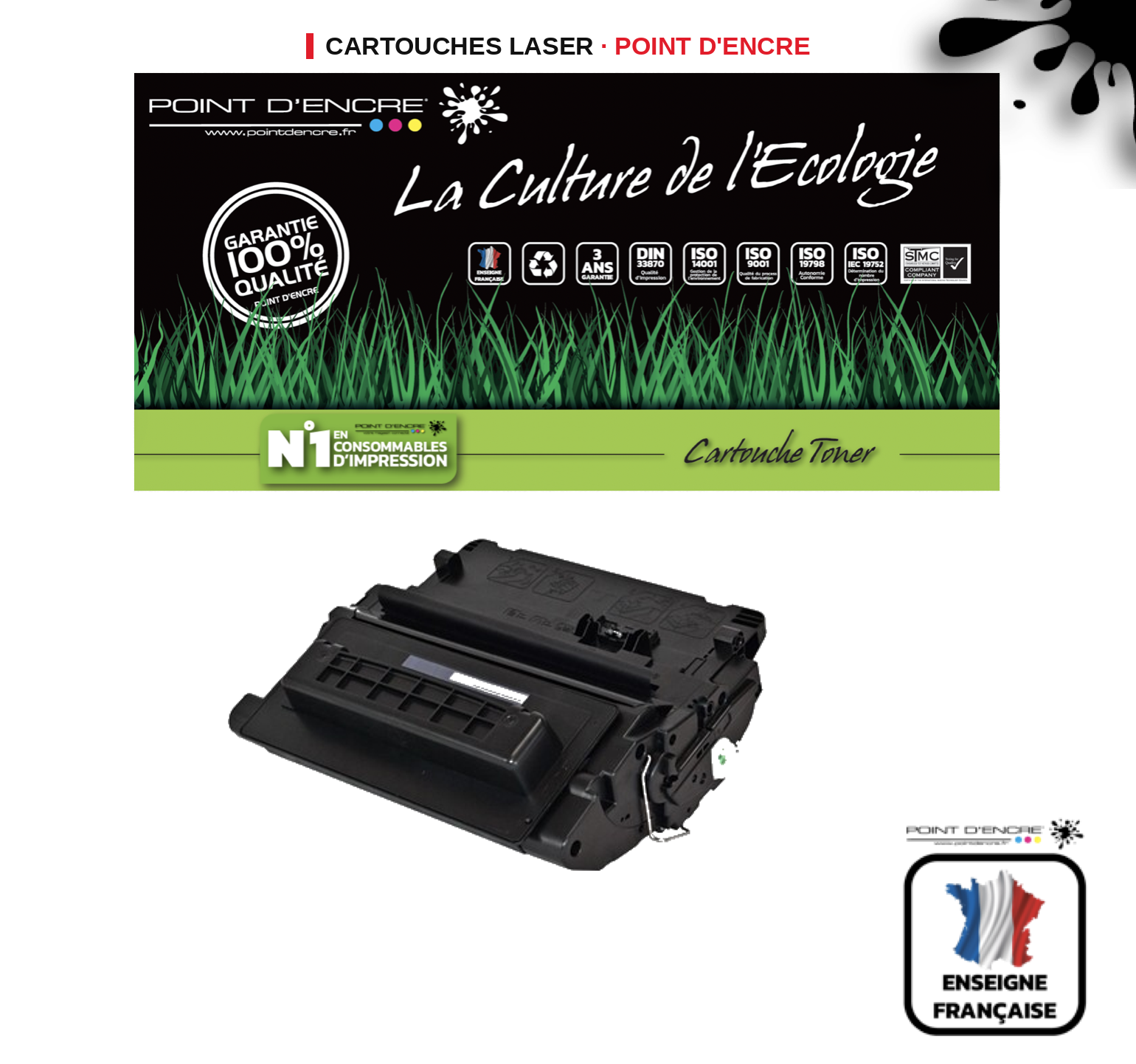 Cartouche laser POINT D'ENCRE Hp 81A — NOIR