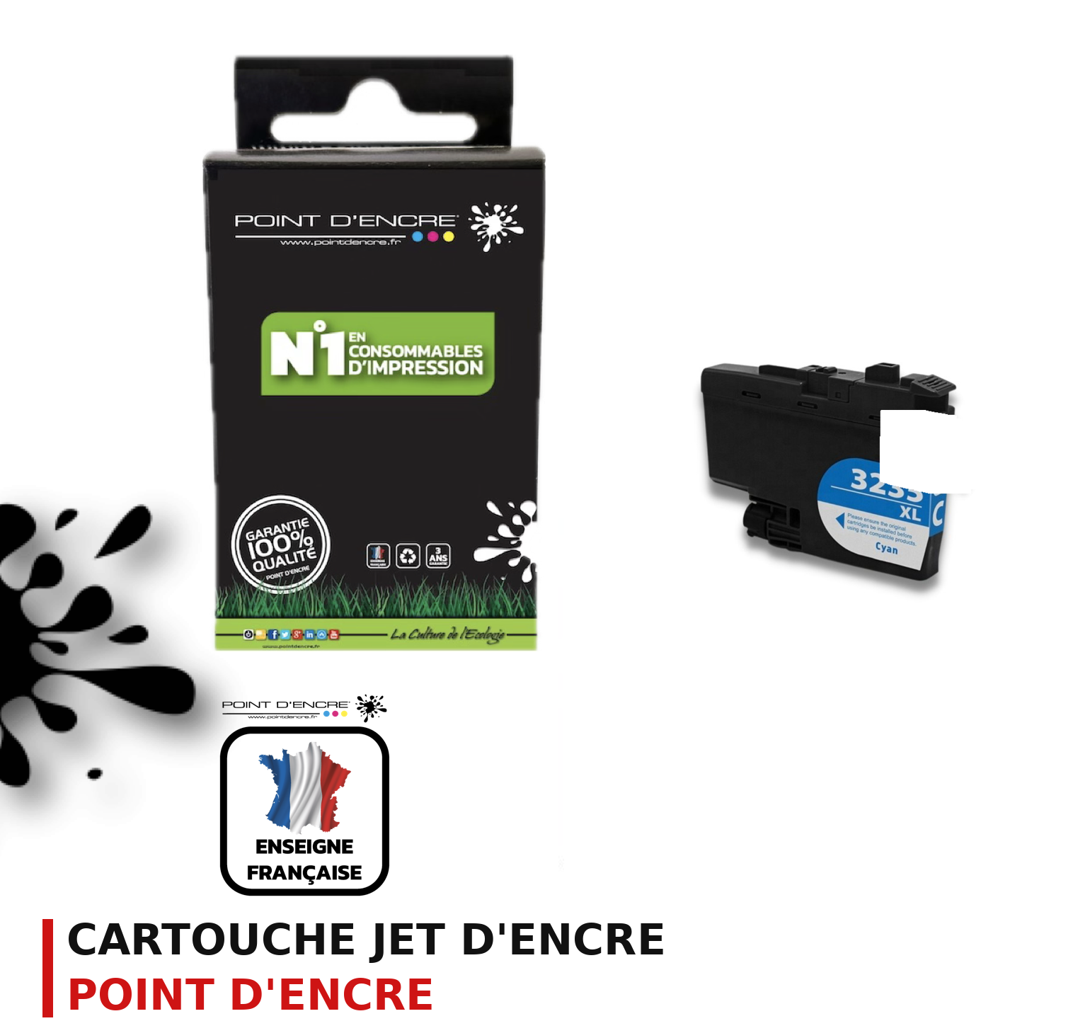 Cartouche d'encre POINT D'ENCRE Brother 3235XLC — CYAN