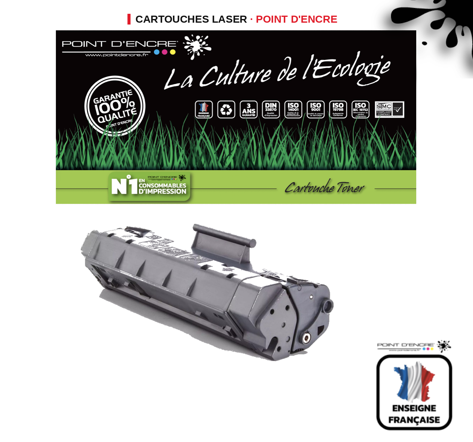 Cartouche laser POINT D'ENCRE Hp 92A — NOIR