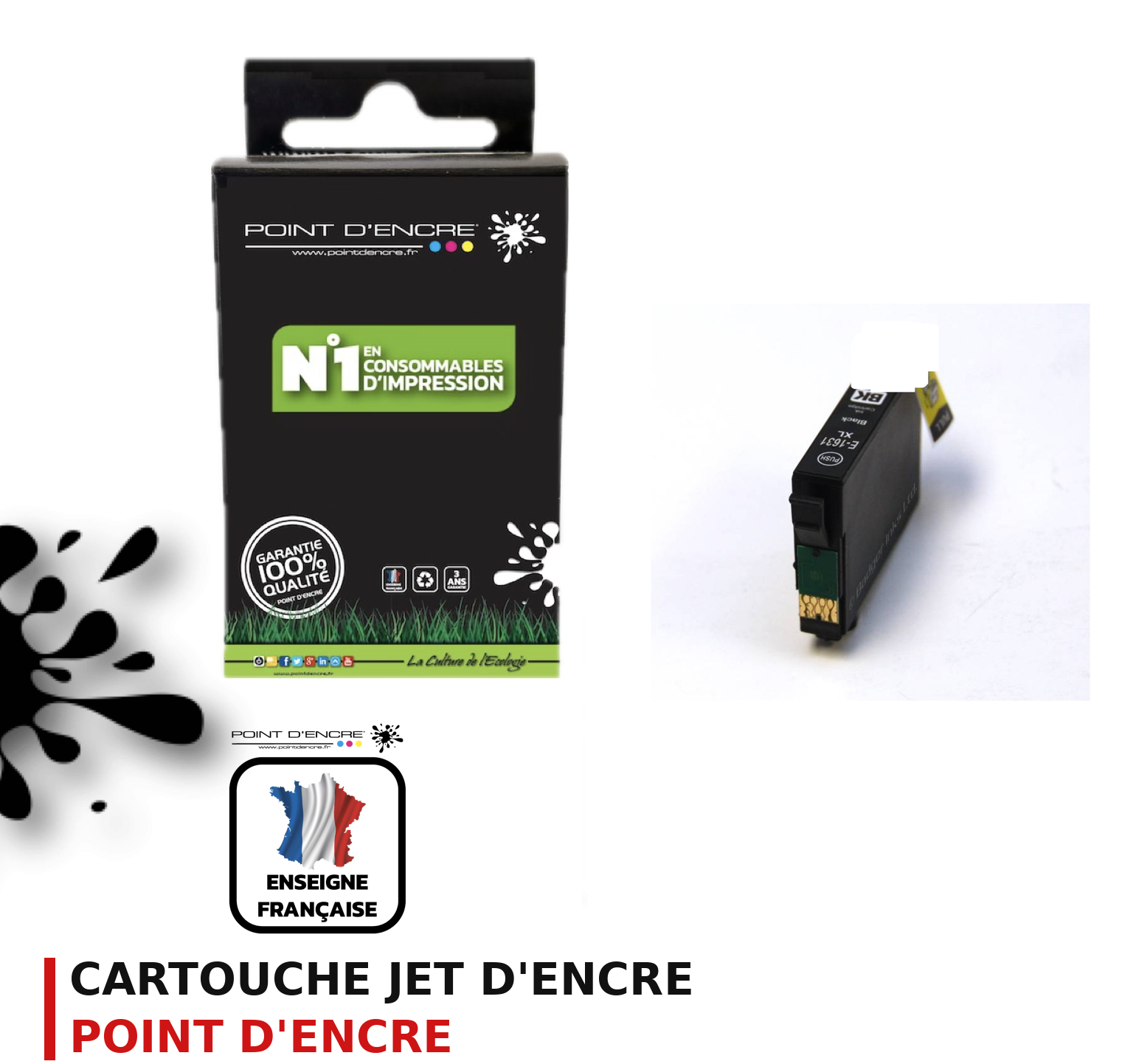 Cartouche d'encre POINT D'ENCRE Epson T16XL — NOIR