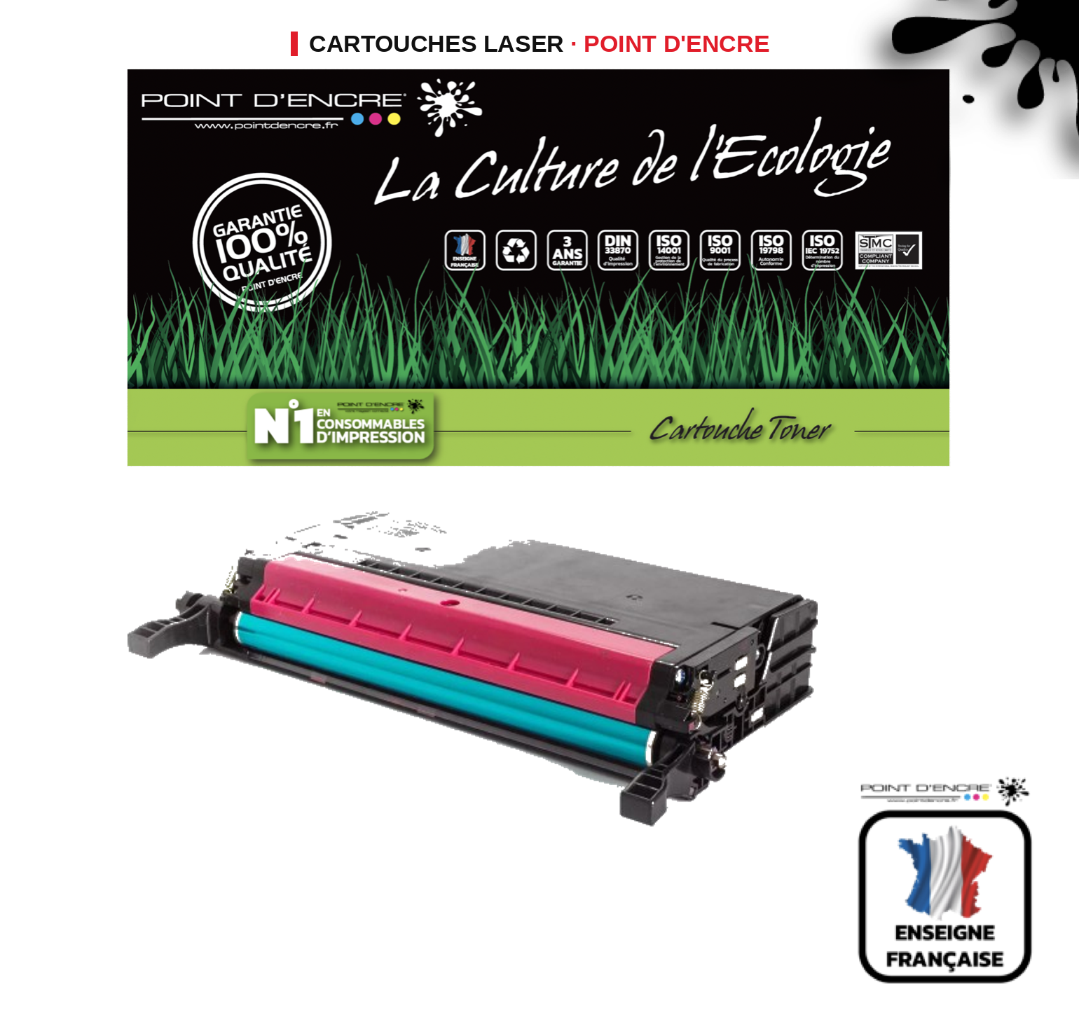 Cartouche laser POINT D'ENCRE Samsung M5082L — MAGENTA
