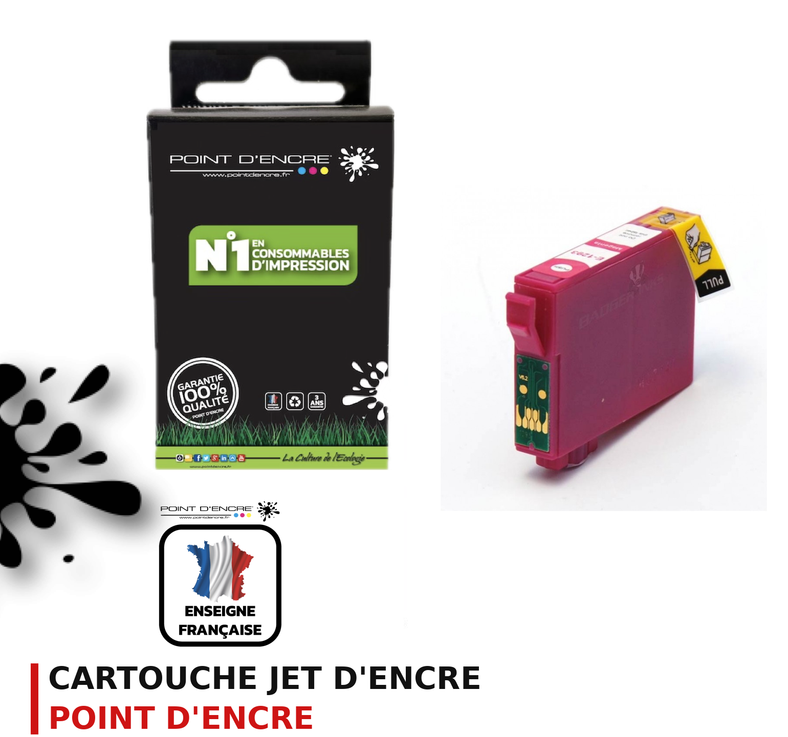 Cartouche d'encre POINT D'ENCRE Epson T1283 — MAGENTA