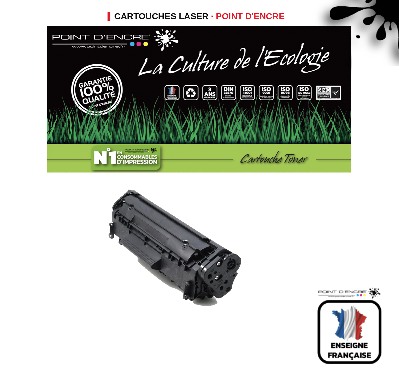 Cartouche laser POINT D'ENCRE  83X — NOIR