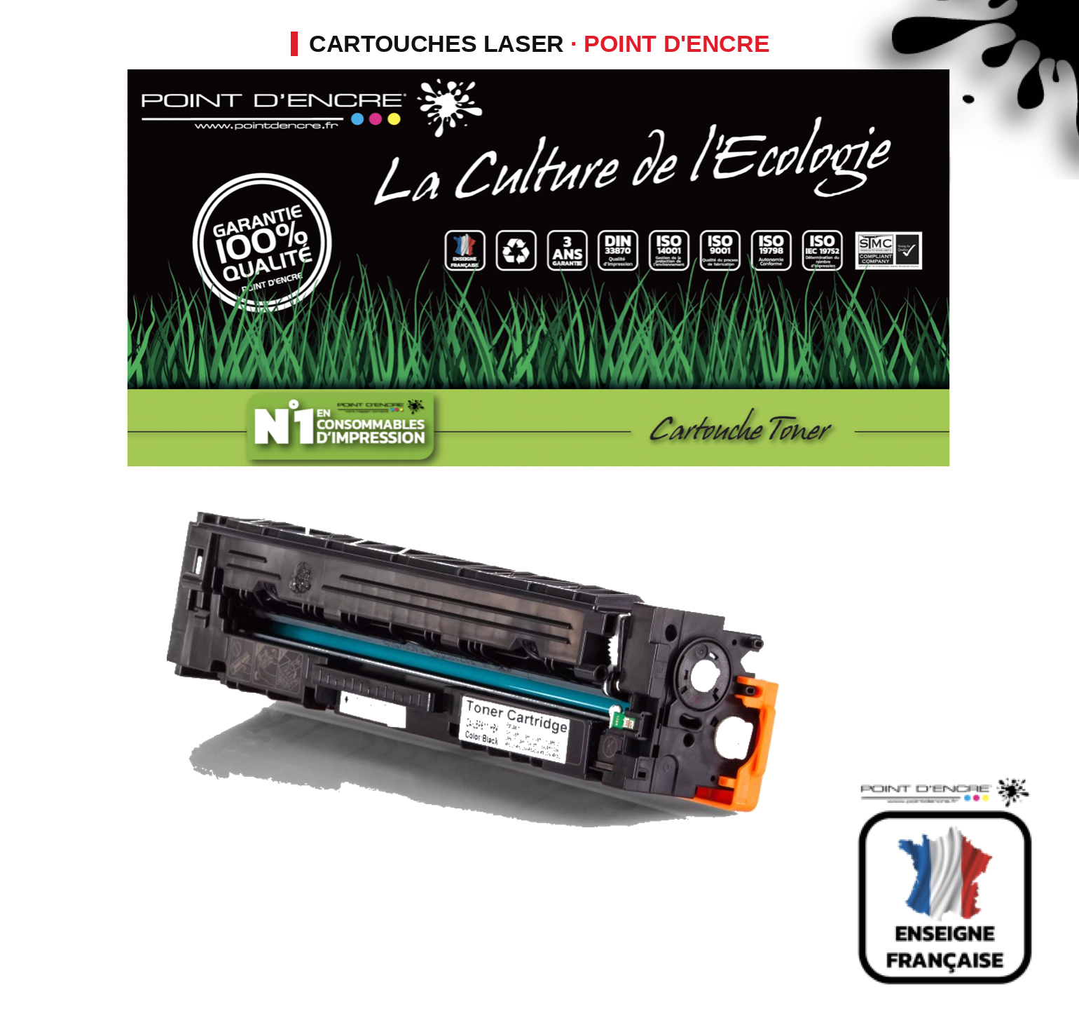 Cartouche laser POINT D'ENCRE Canon 045H — NOIR