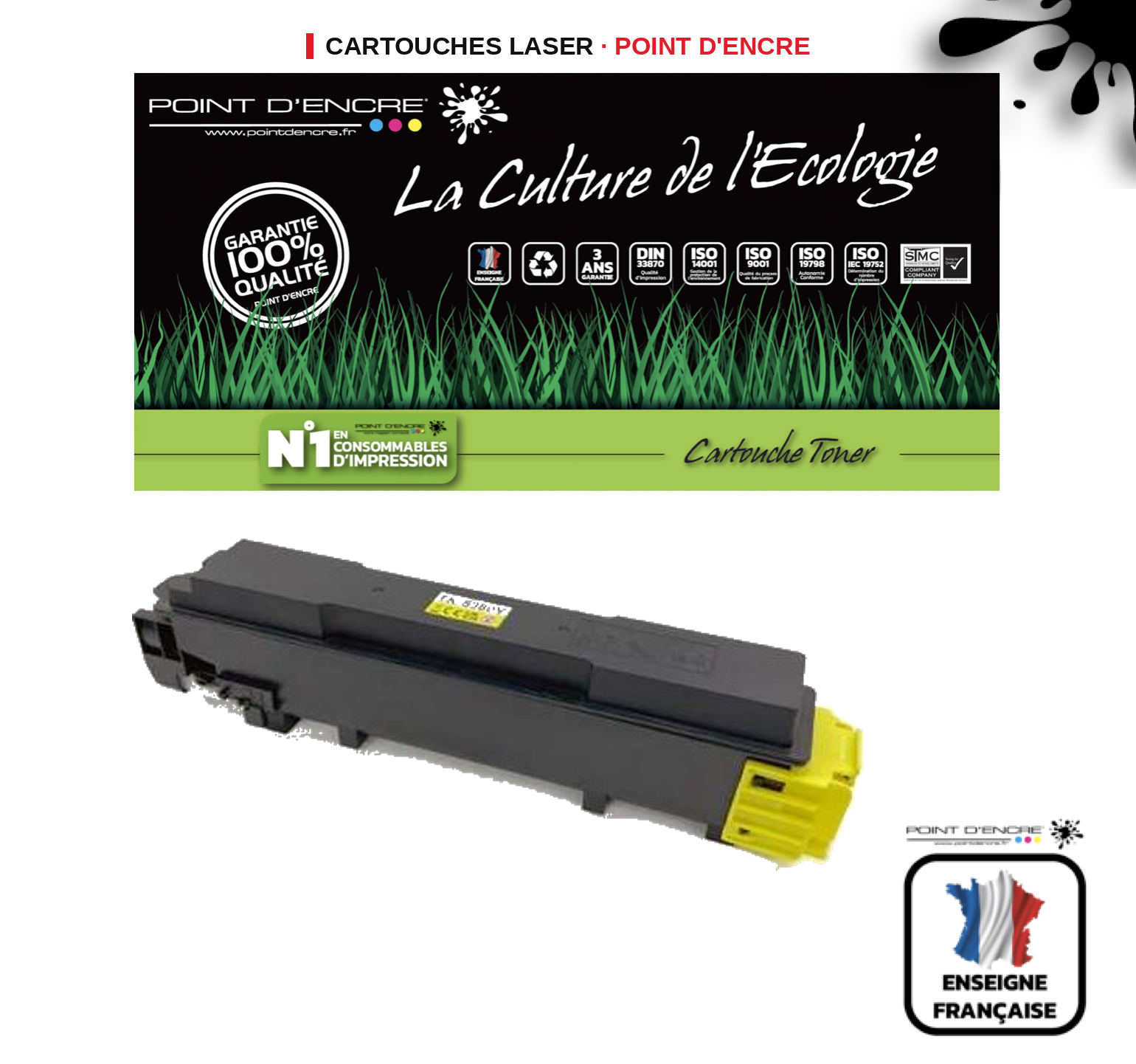Cartouche laser POINT D'ENCRE Kyocera TK5380 — JAUNE