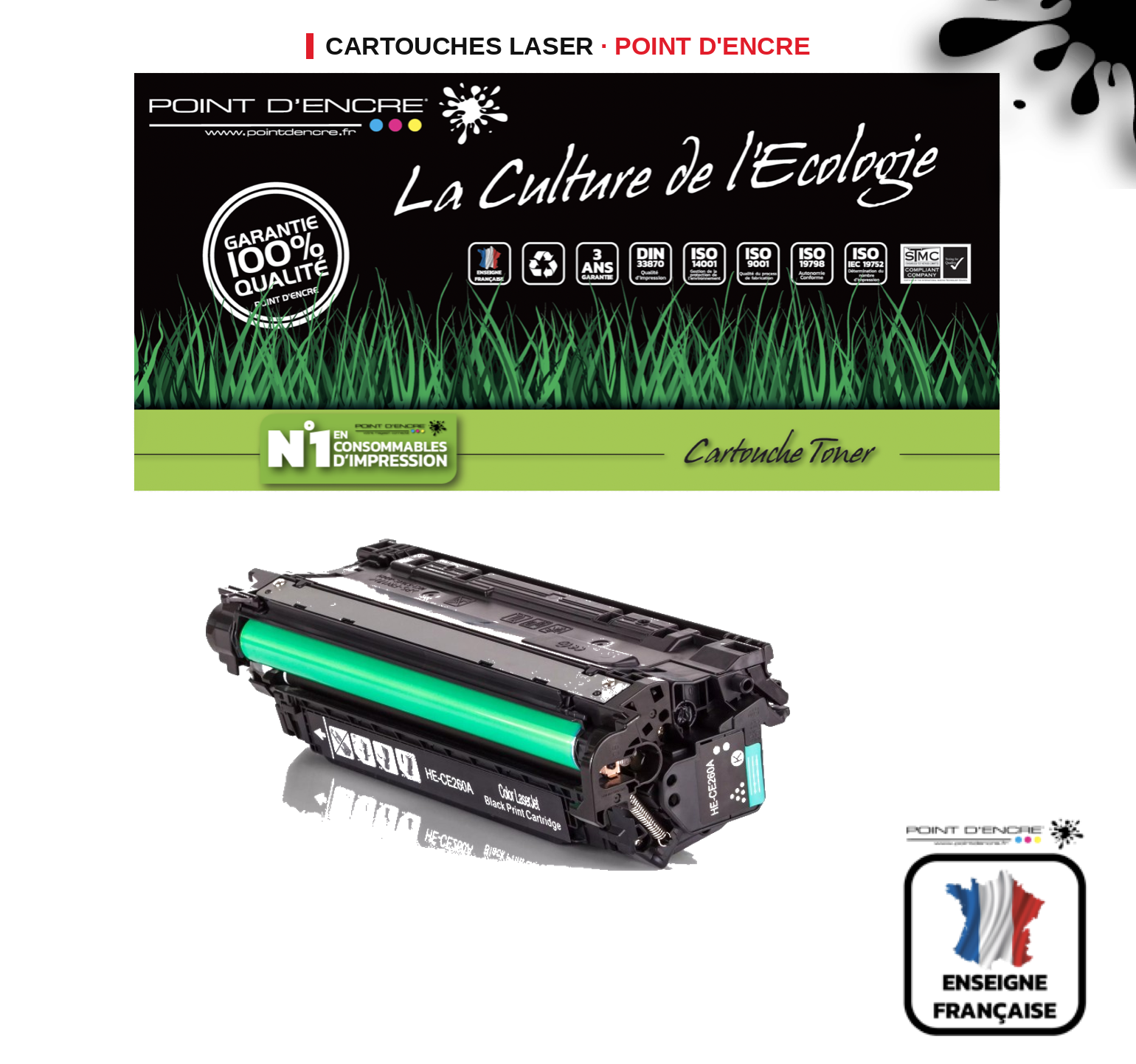 Cartouche laser POINT D'ENCRE  647A — NOIR