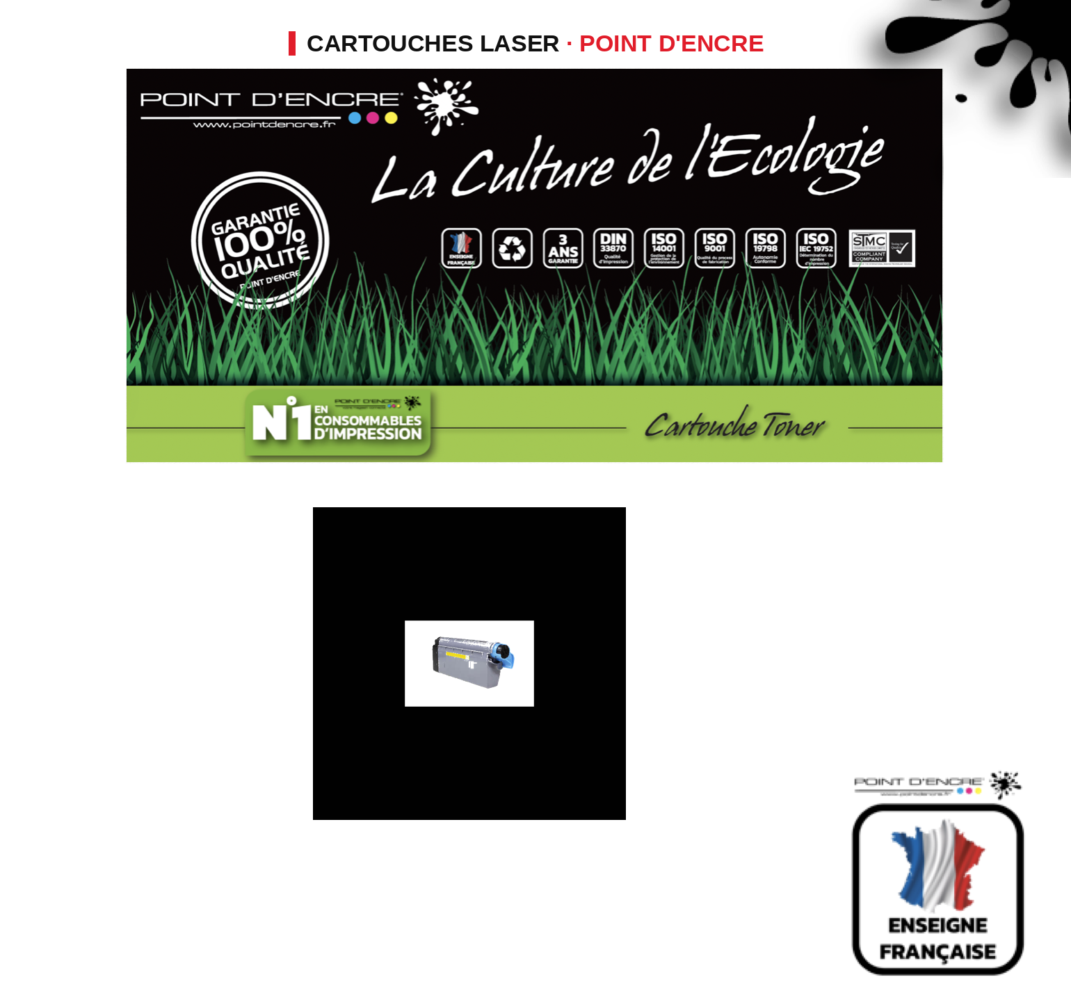 Cartouche laser POINT D'ENCRE Oki ES7411 — JAUNE