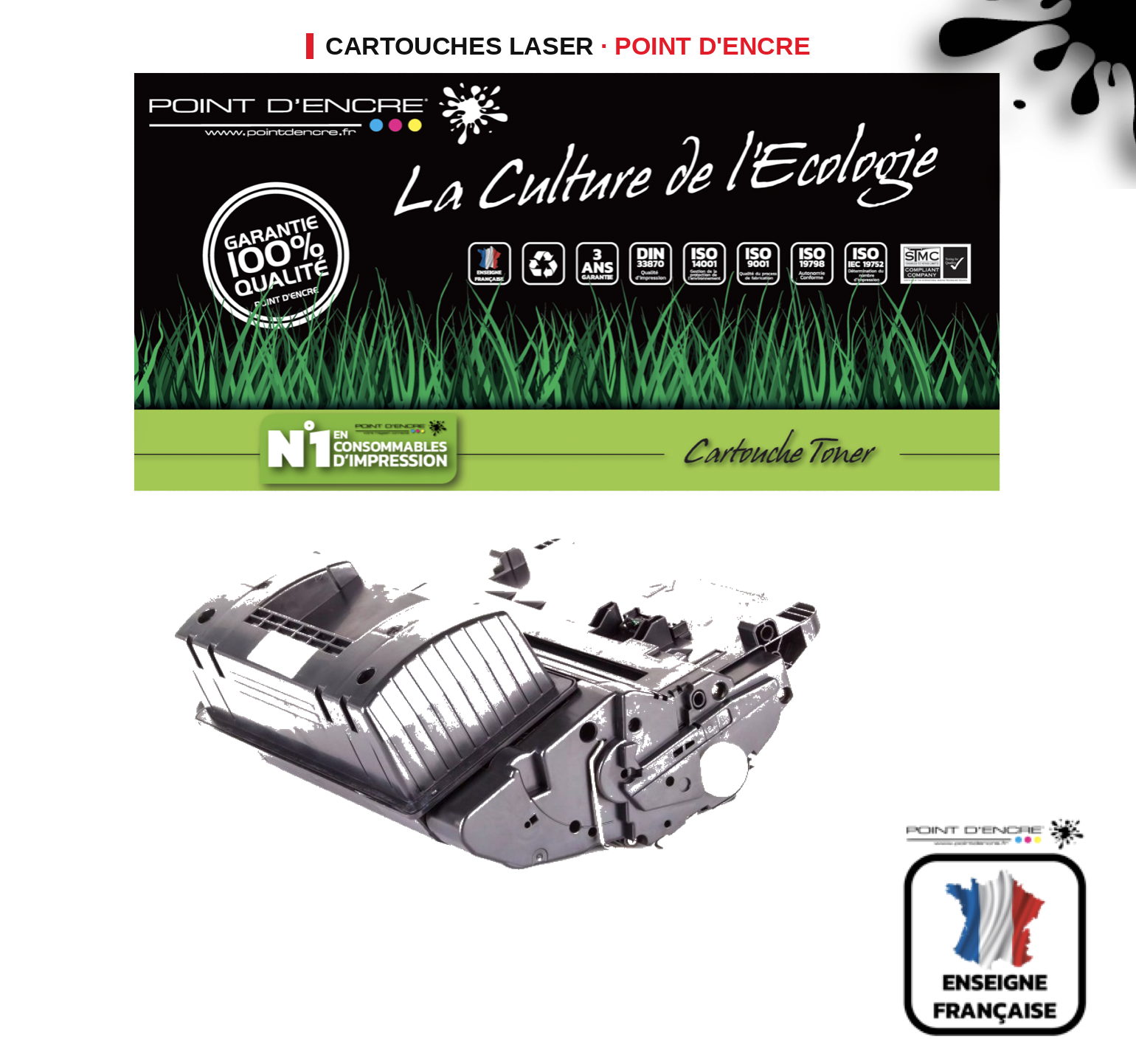 Cartouche laser POINT D'ENCRE  64X — NOIR