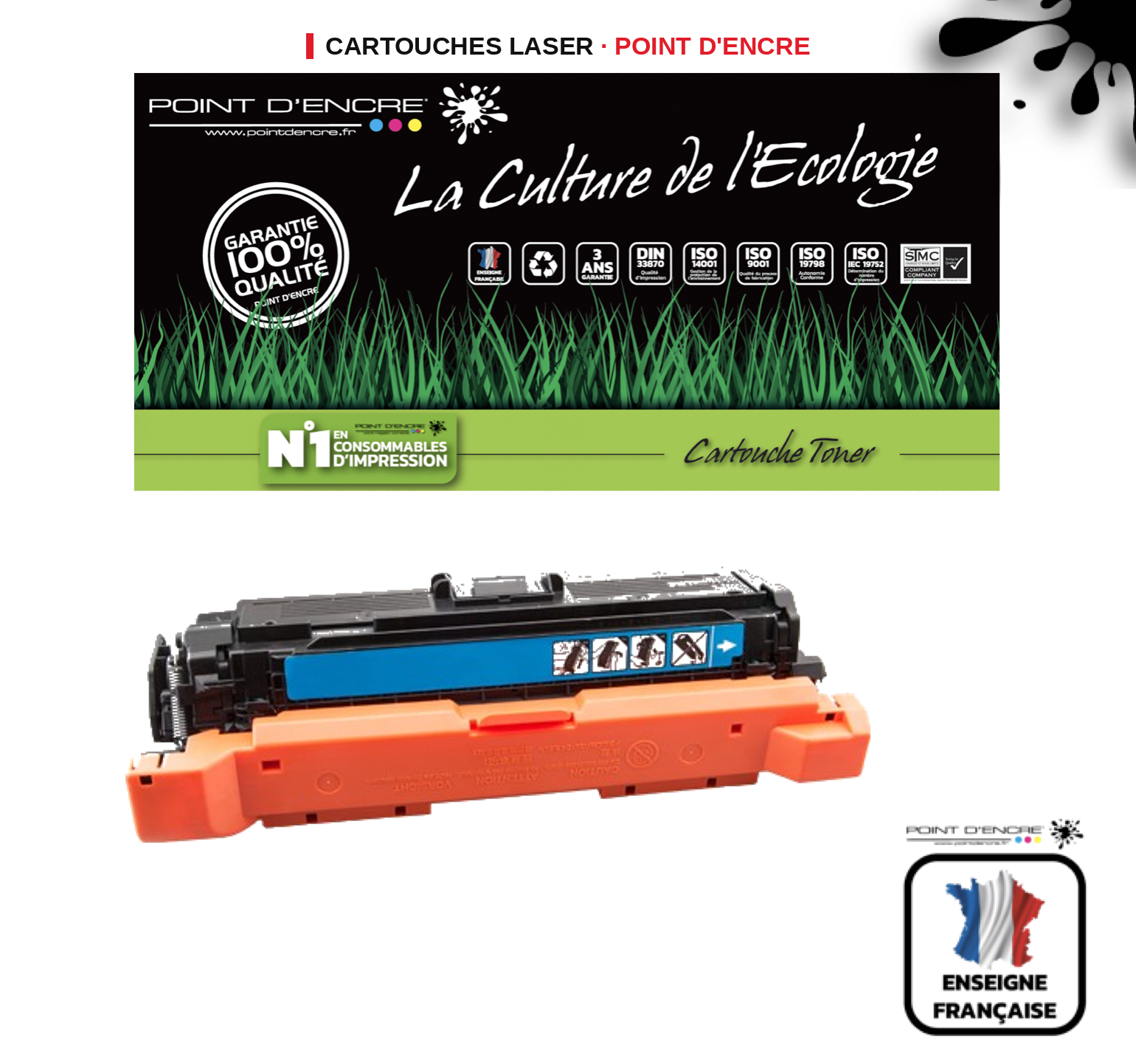 Cartouche laser POINT D'ENCRE Canon 040H — CYAN
