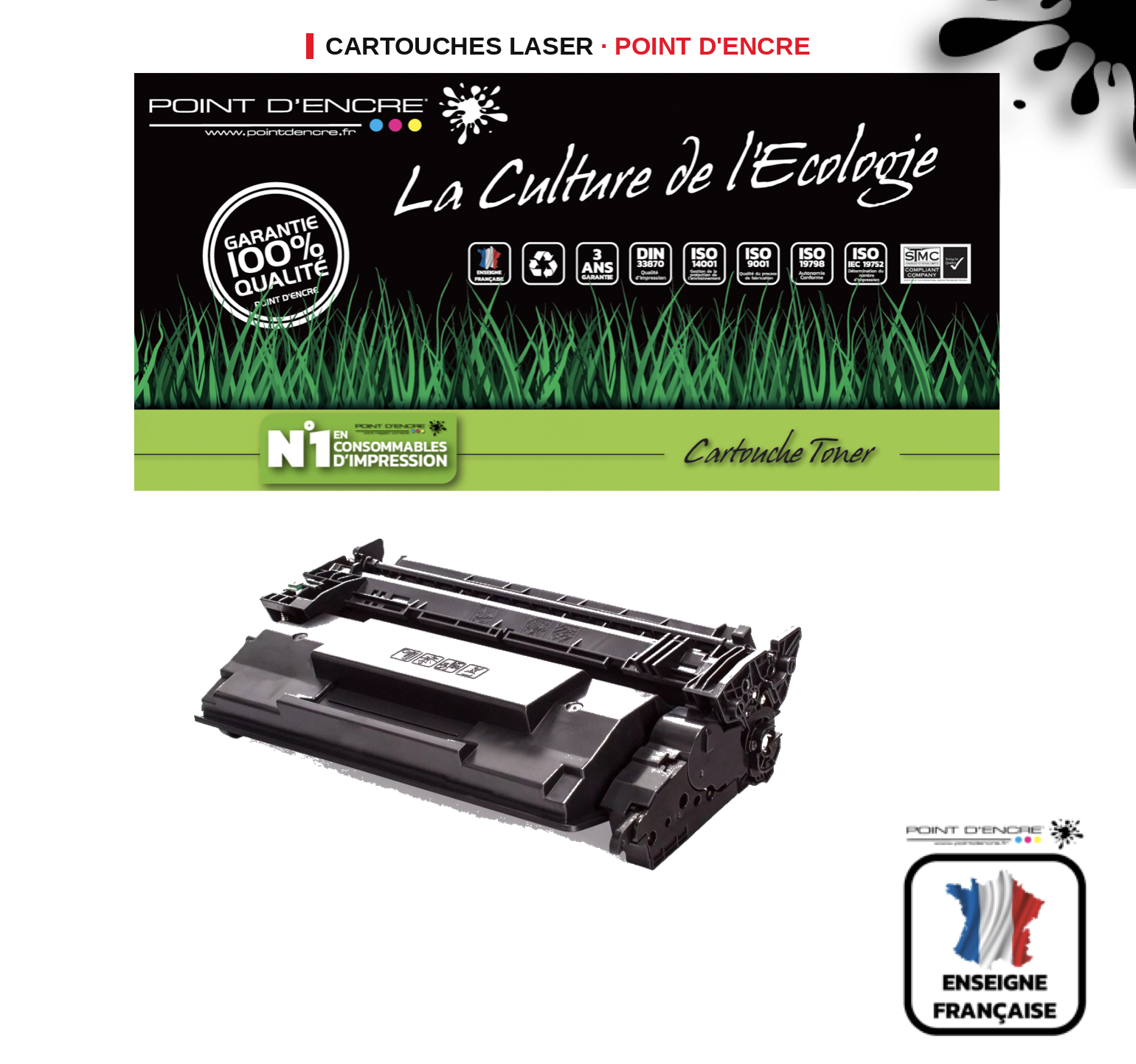 Cartouche laser POINT D'ENCRE Hp 87A — NOIR