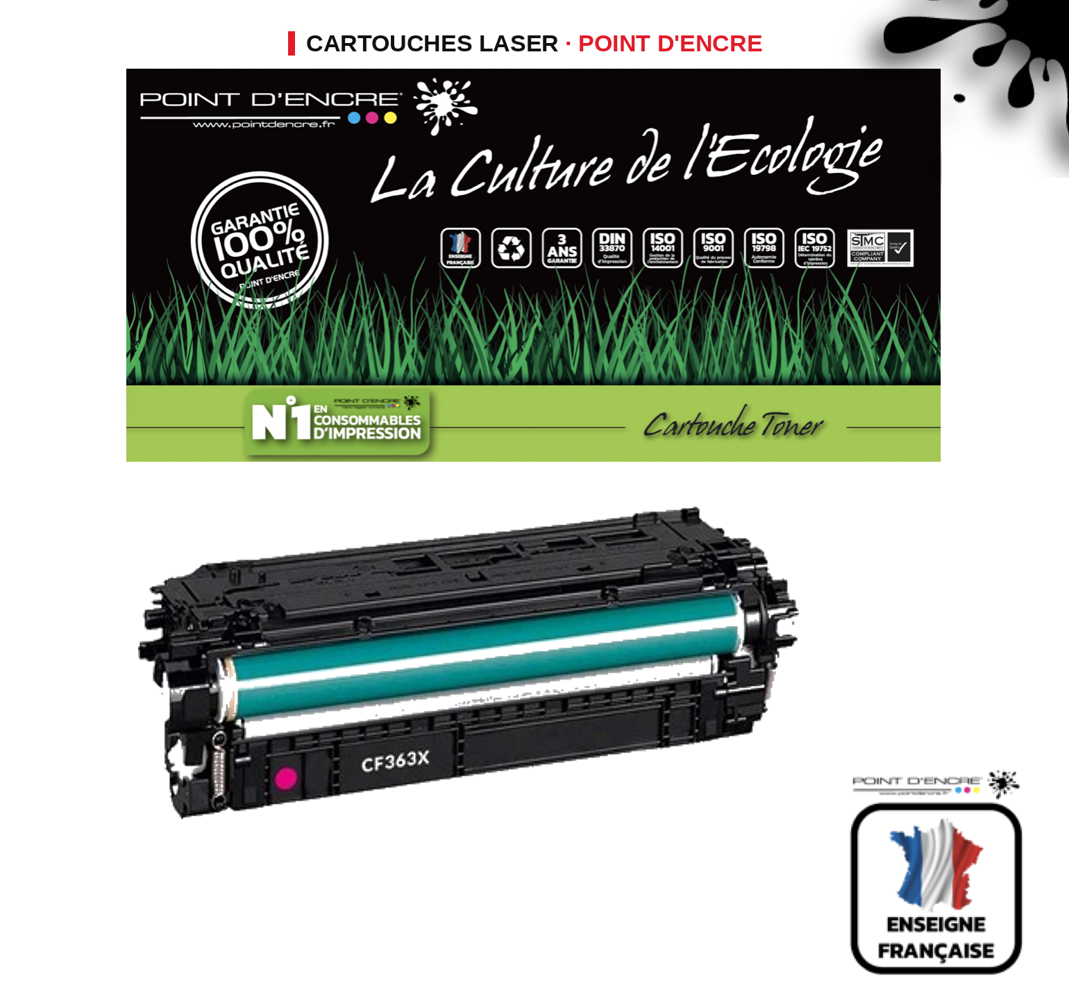 Cartouche laser POINT D'ENCRE Hp 508A — MAGENTA