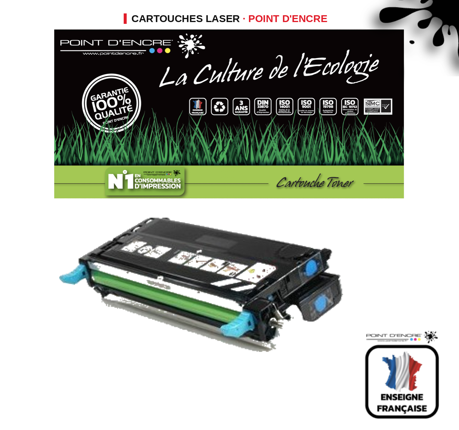 Cartouche laser POINT D'ENCRE Xerox 113R00723 — CYAN