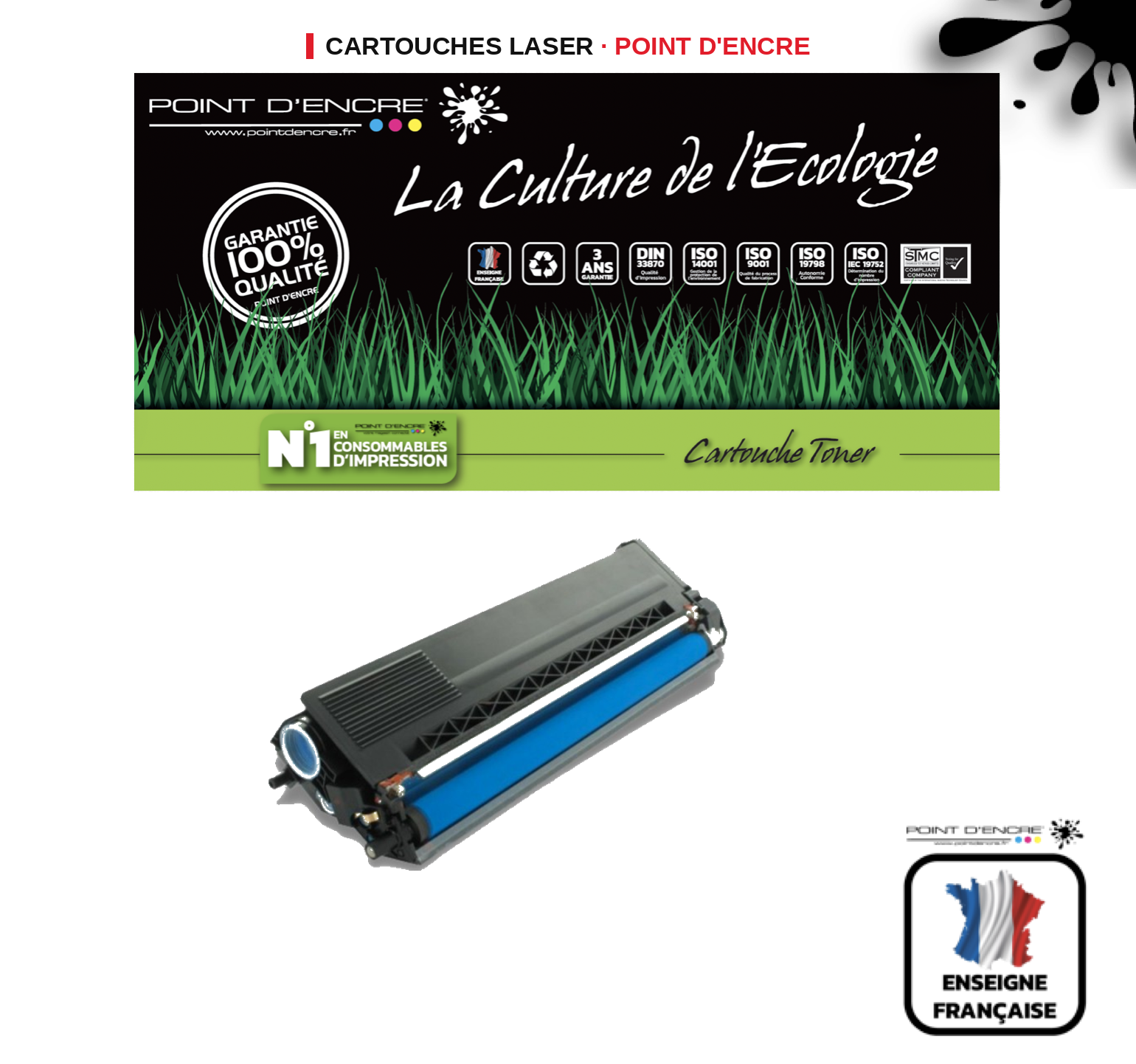 Cartouche laser POINT D'ENCRE Brother 325C — CYAN