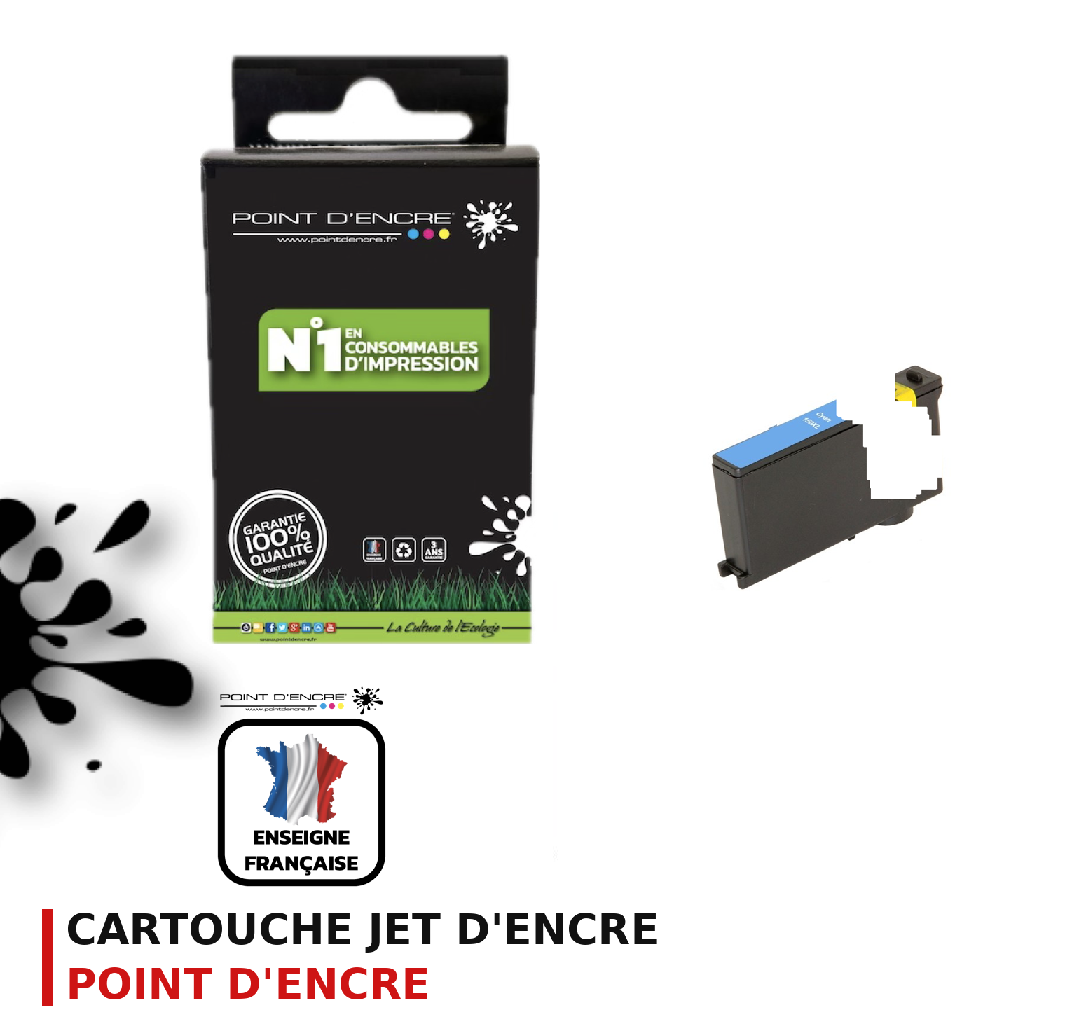 Cartouche d'encre POINT D'ENCRE Lexmark 150XL — CYAN