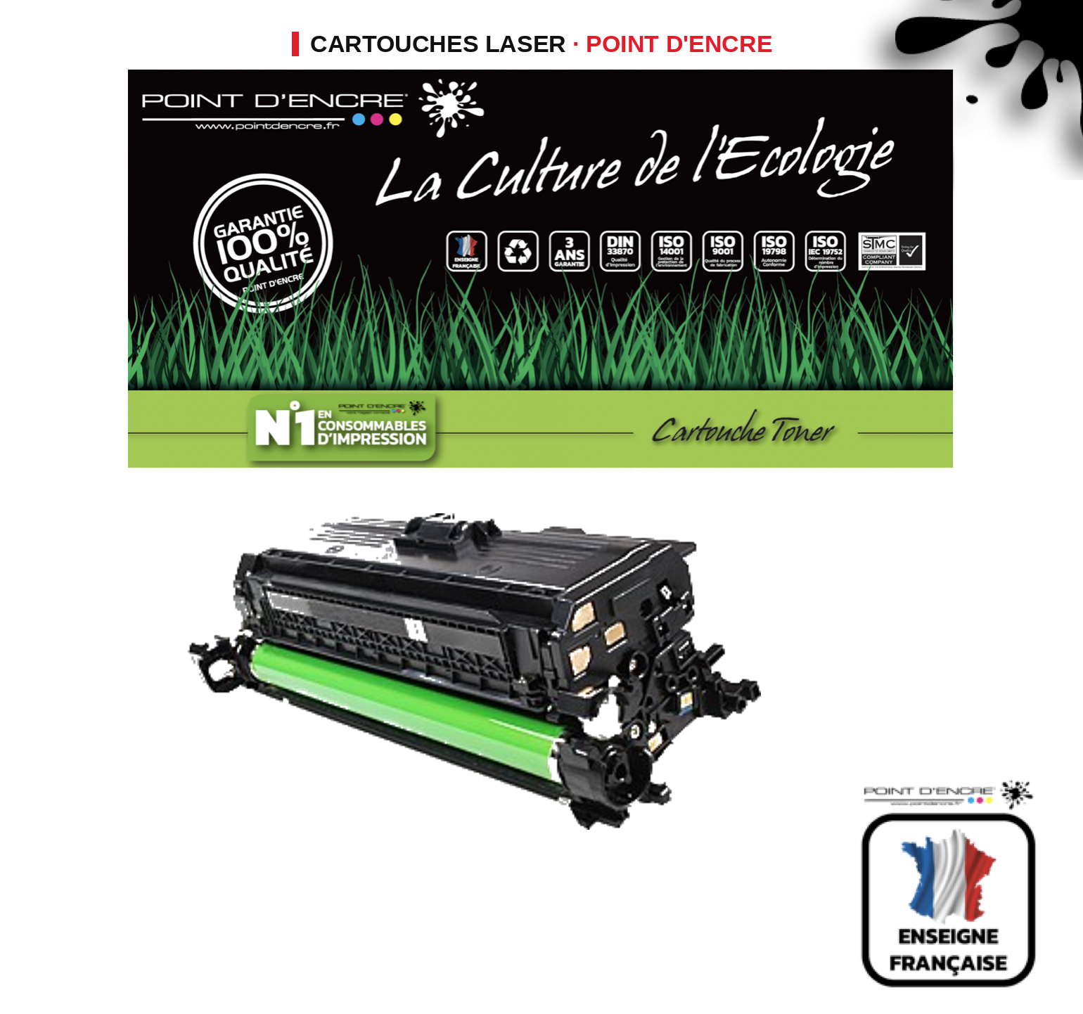 Cartouche laser POINT D'ENCRE  650A — NOIR