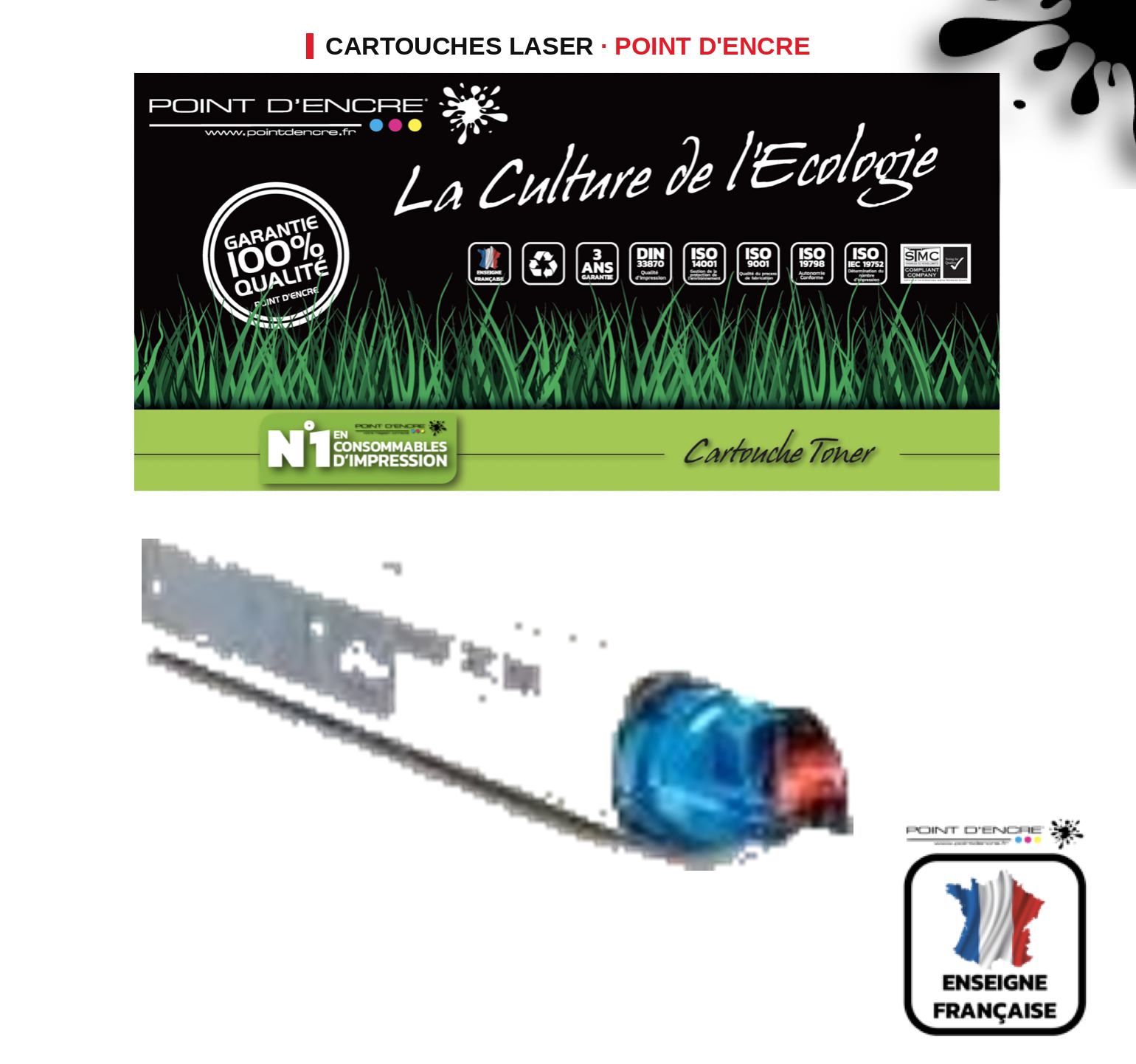 Cartouche laser POINT D'ENCRE Oki 43459324 — NOIR
