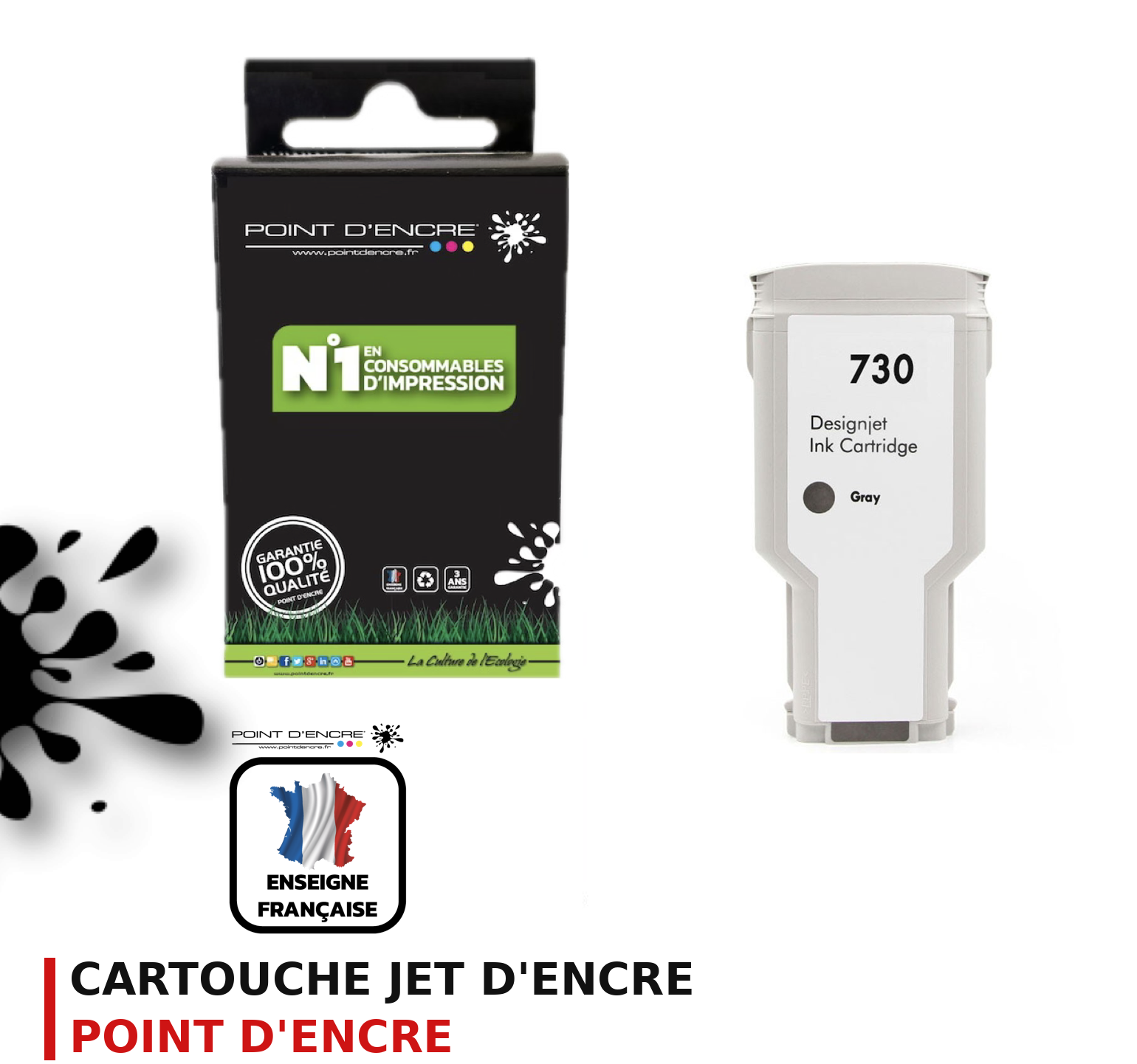 Cartouche d'encre POINT D'ENCRE Hp 730