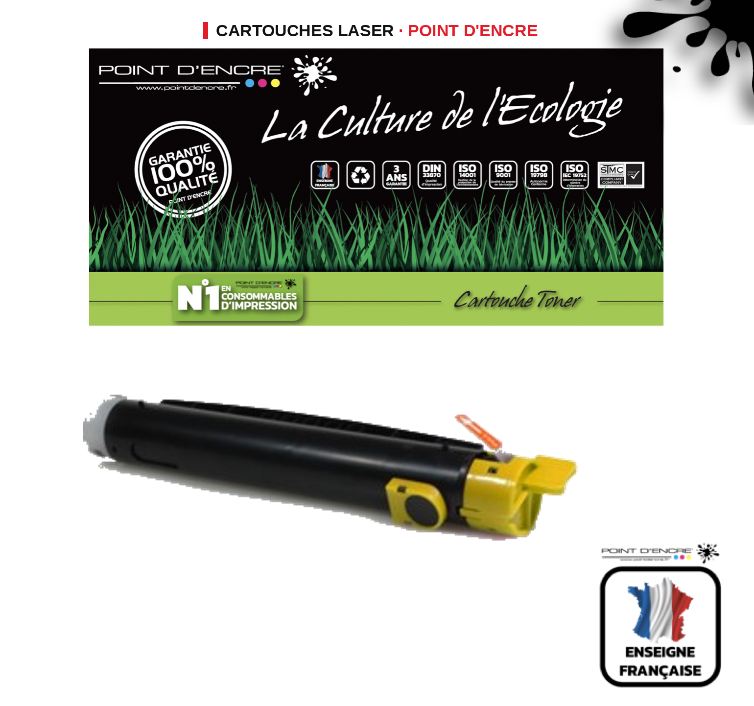 Cartouche laser POINT D'ENCRE Xerox 6350 — JAUNE