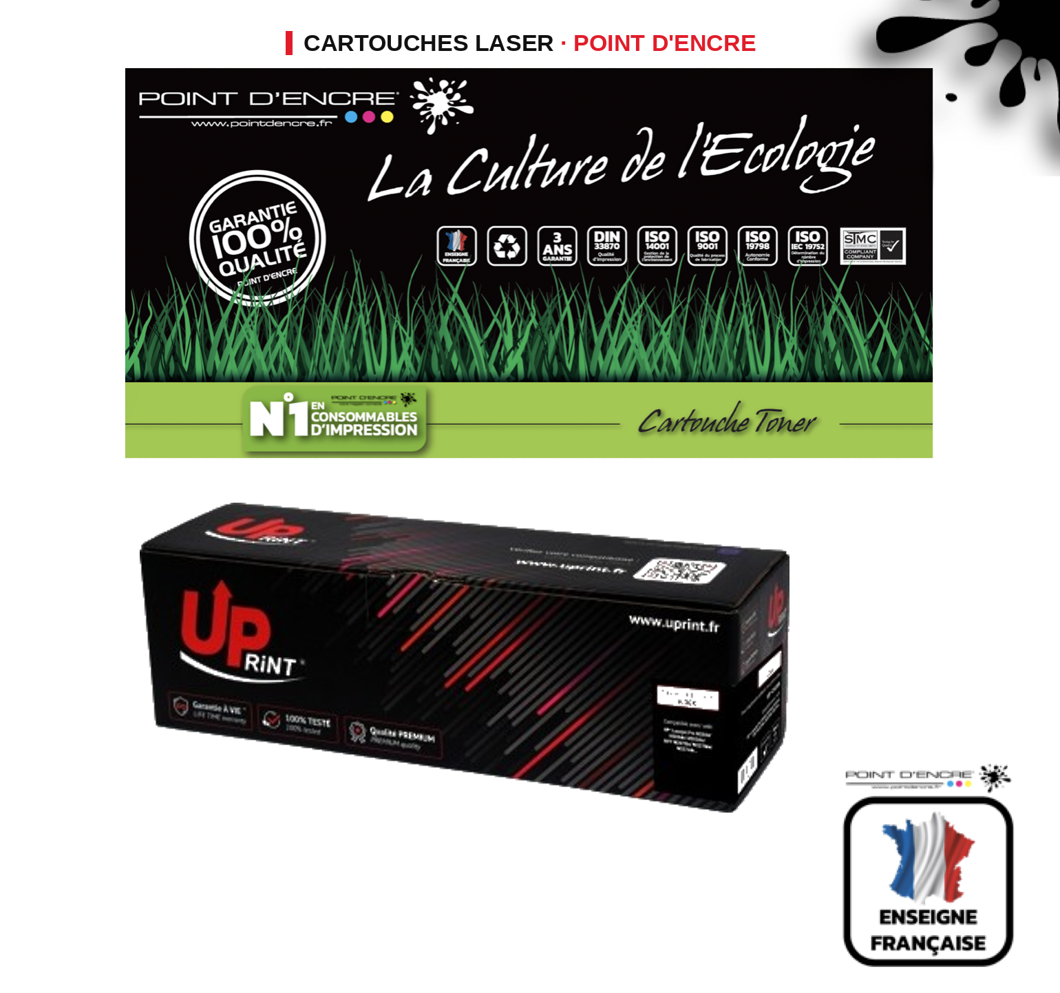 Cartouche laser POINT D'ENCRE Hp 30XL — NOIR