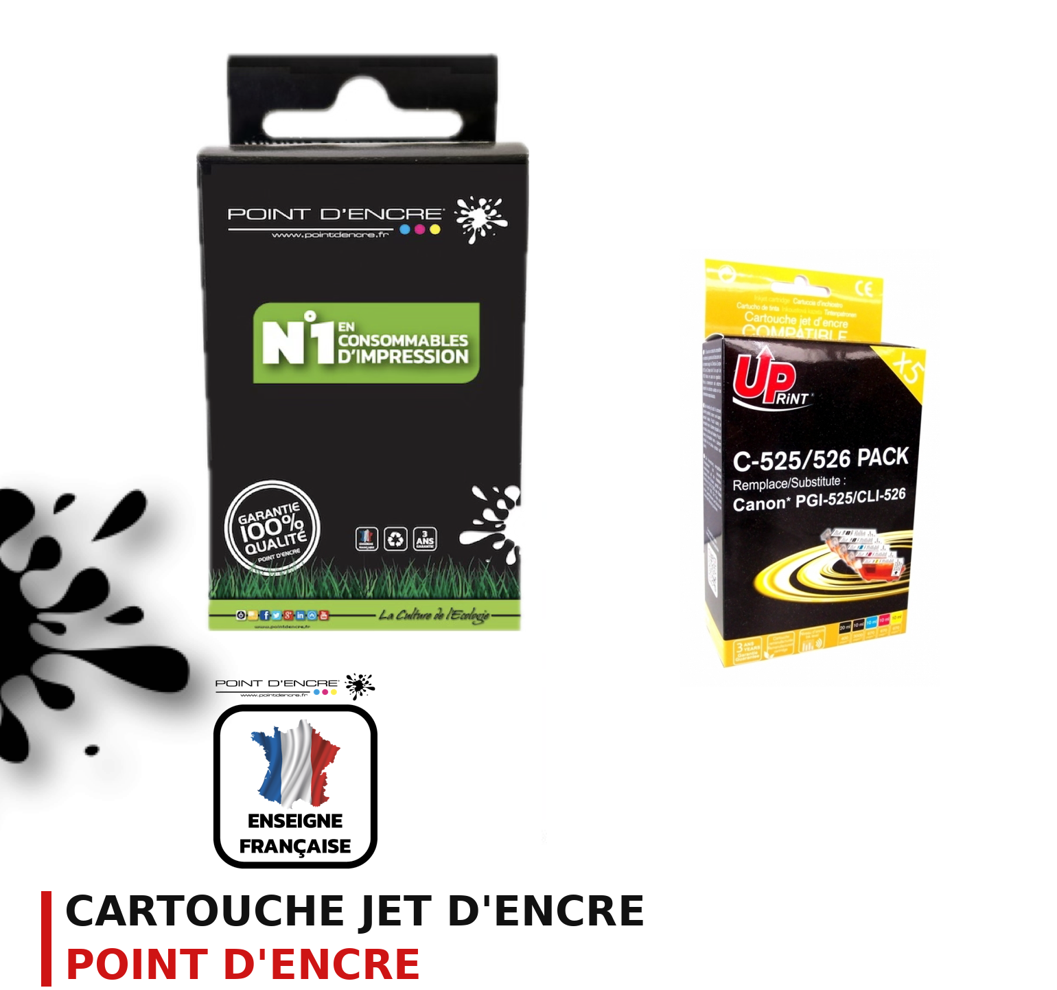 Cartouche d'encre POINT D'ENCRE Canon PGI525 — PACK