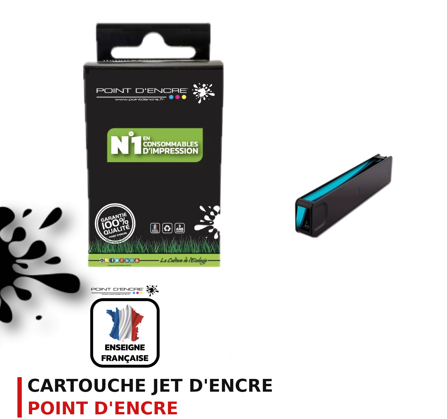 Cartouche d'encre POINT D'ENCRE Hp 973X — CYAN