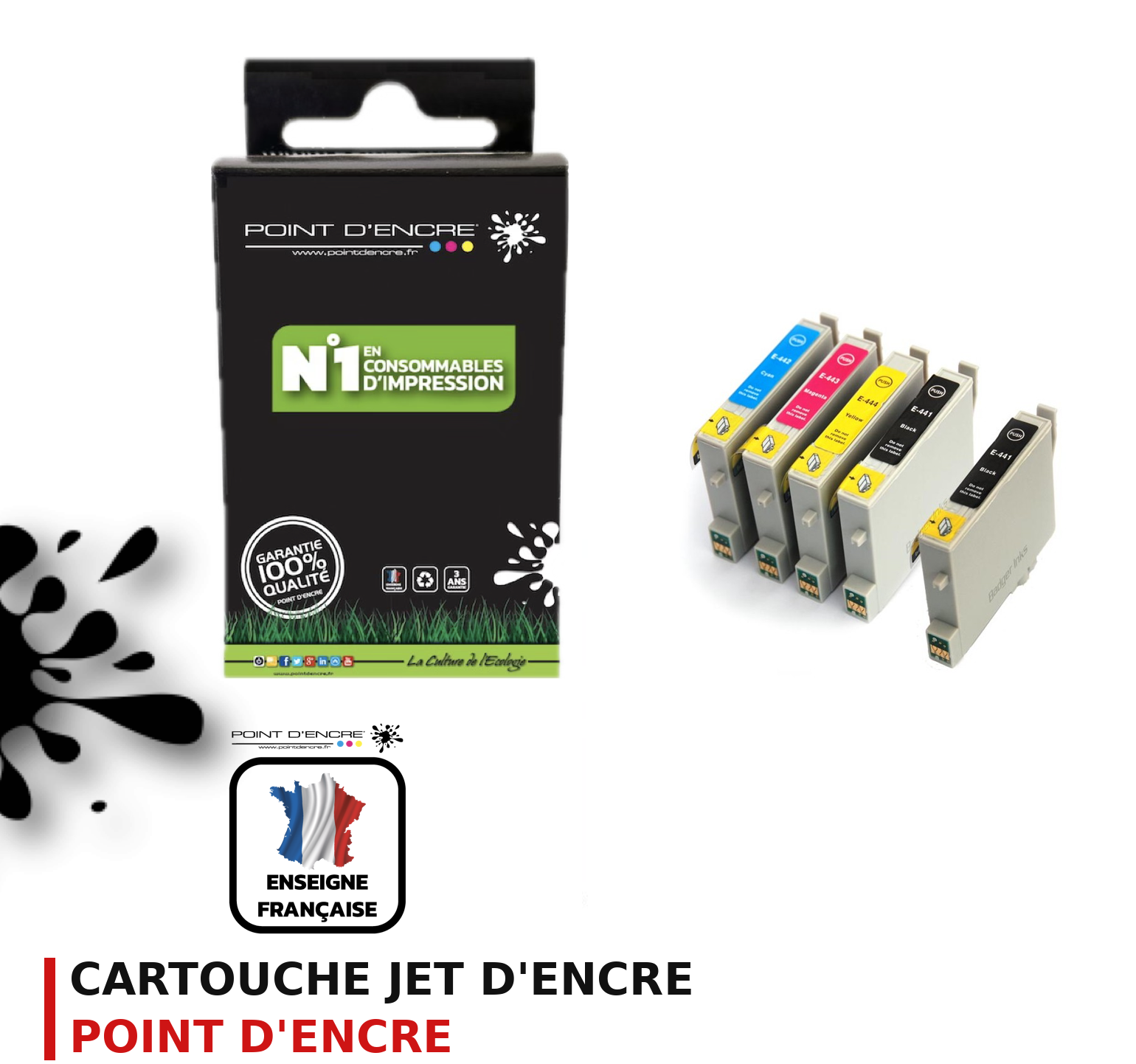 Cartouche d'encre POINT D'ENCRE Epson T044 — PACK