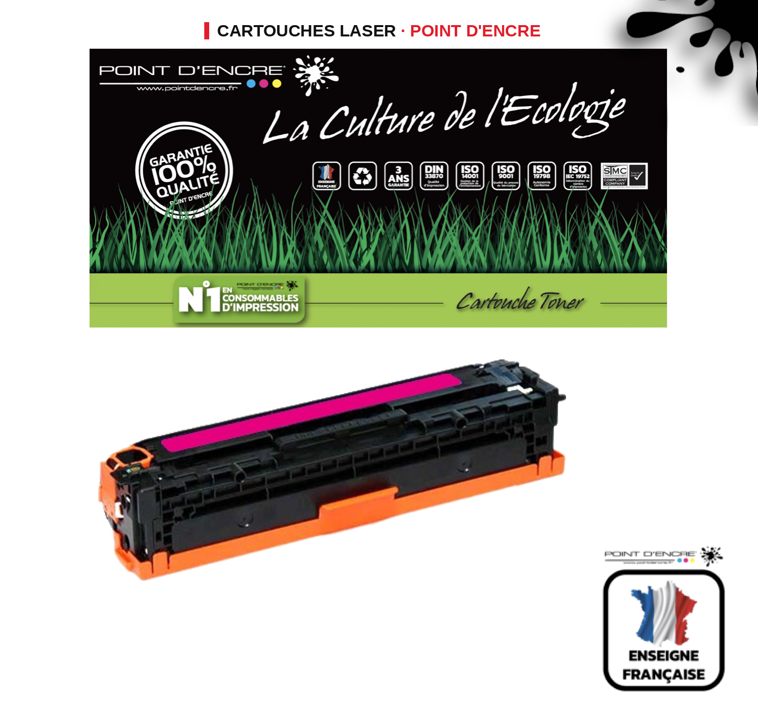 Cartouche laser POINT D'ENCRE Canon 718 — MAGENTA