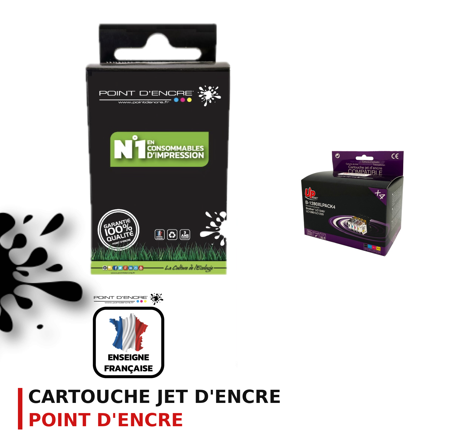 Cartouche d'encre POINT D'ENCRE Brother 1280 — PACK