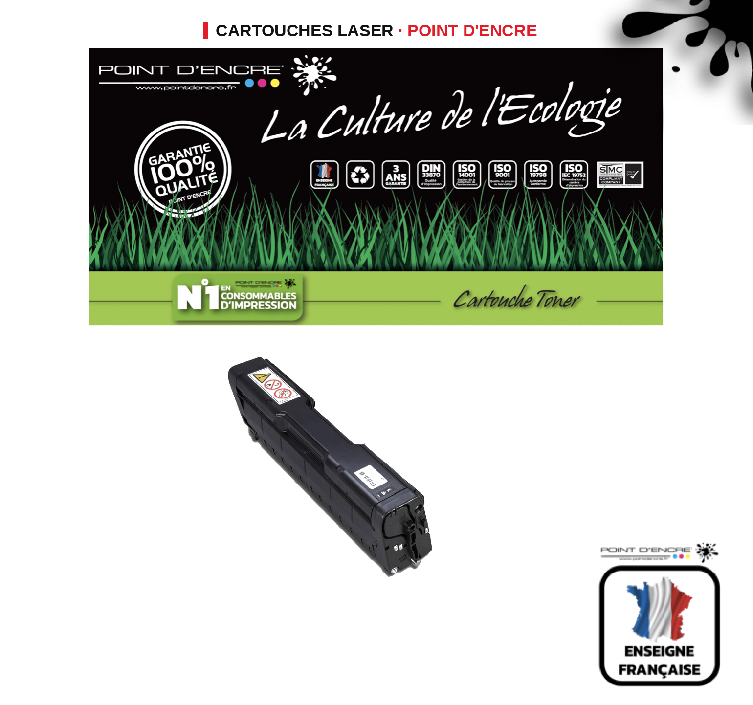 Cartouche laser POINT D'ENCRE Ricoh C360 — NOIR
